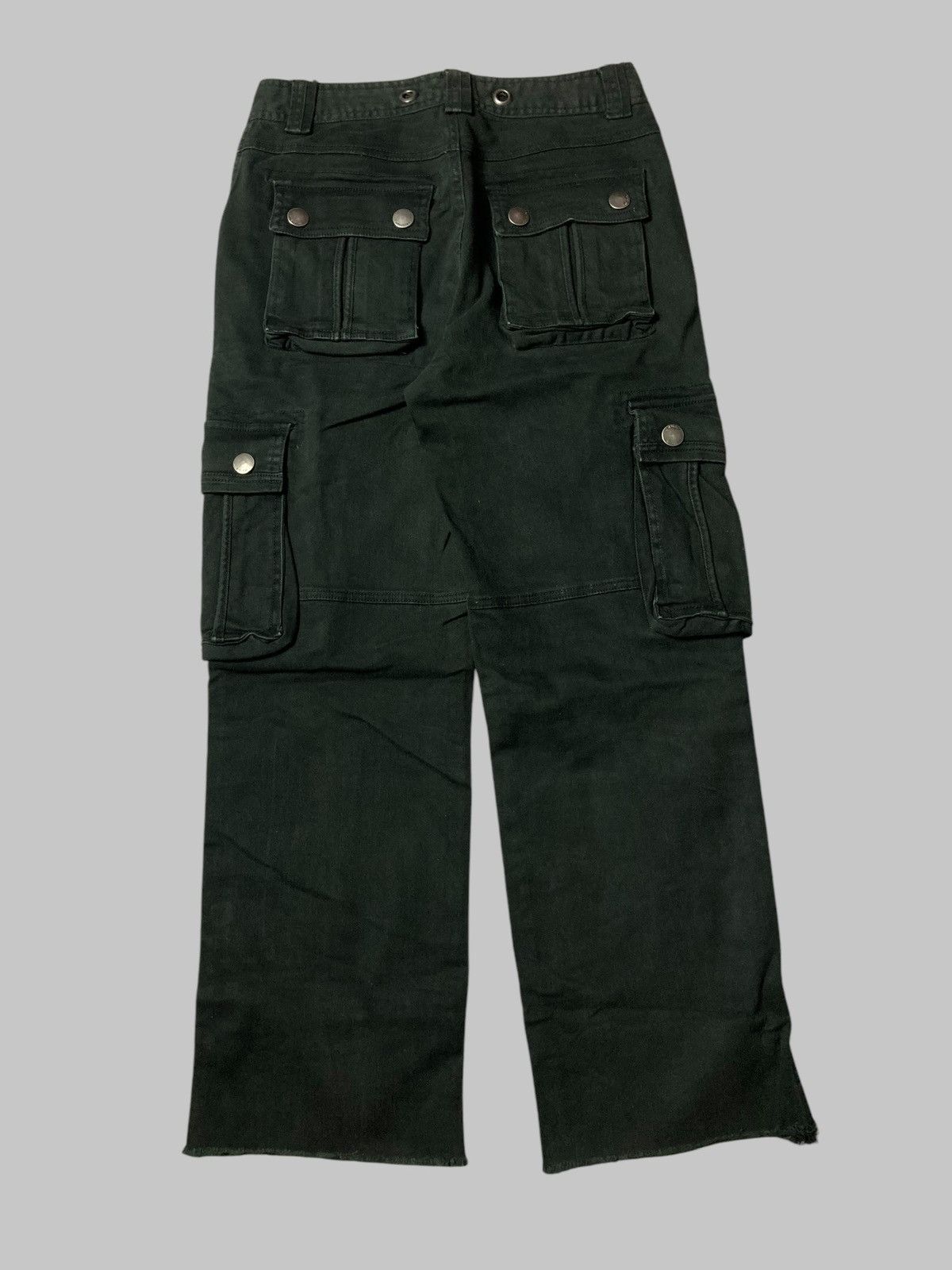 Designer × Hysteric Glamour × Japanese Brand INTERCREW Black Washed Cargo Pants Multi Pocket💥 Size US 29 - 3 Thumbnail