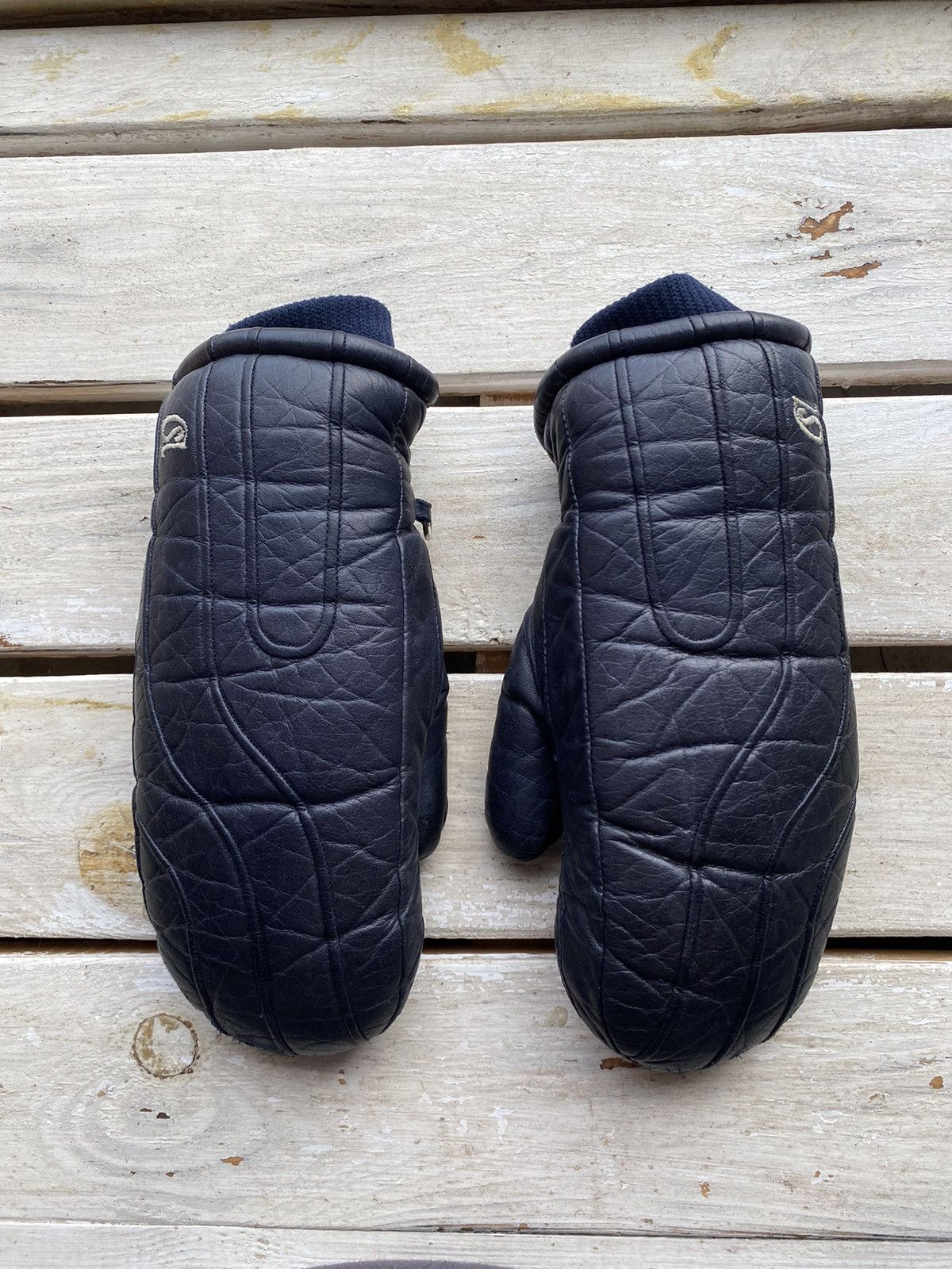 Japanese Brand × Leather × Vintage Vintage Made in Japan Black Leather motorcycle puffer gloves Size ONE SIZE - 2 Thumbnail
