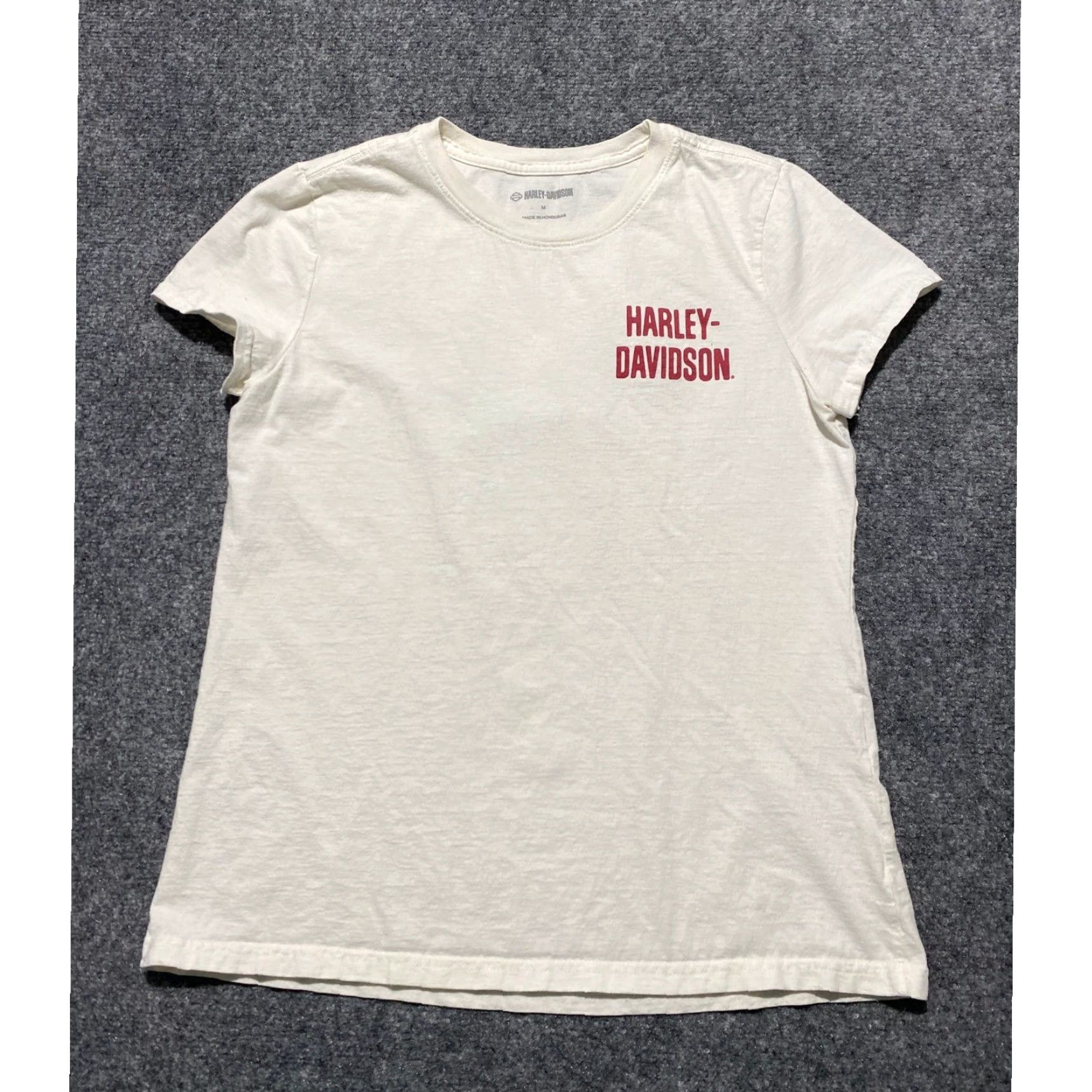 Harley Davidson Harley-Davidson Womens Medium Cream T-Shirt Pastel Eagle Graphic Logo Tee Size M / US 6-8 / IT 42-44 - 2 Thumbnail