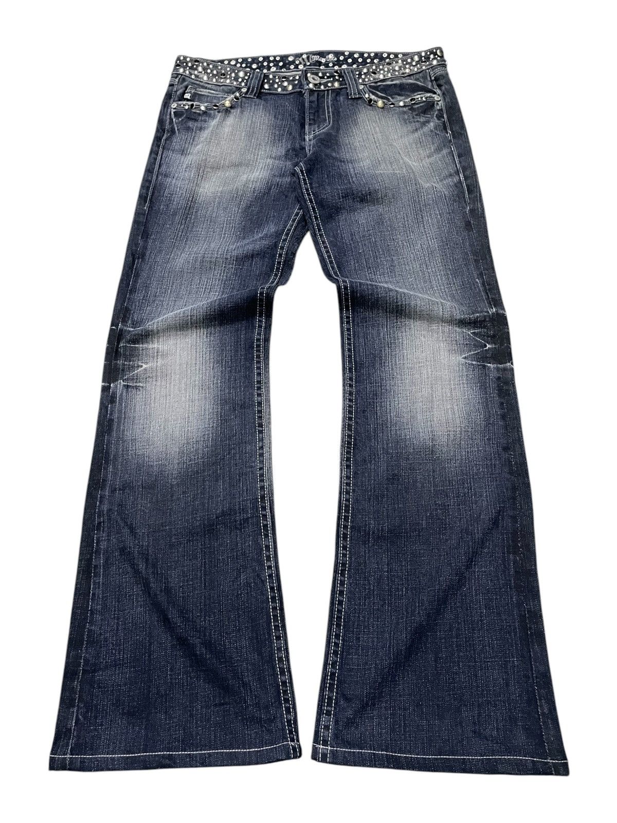 Tornado Mart Vintage Tornado Mart Style Rhinestone Studded Flare Jeans Size US 31 - 2 Thumbnail
