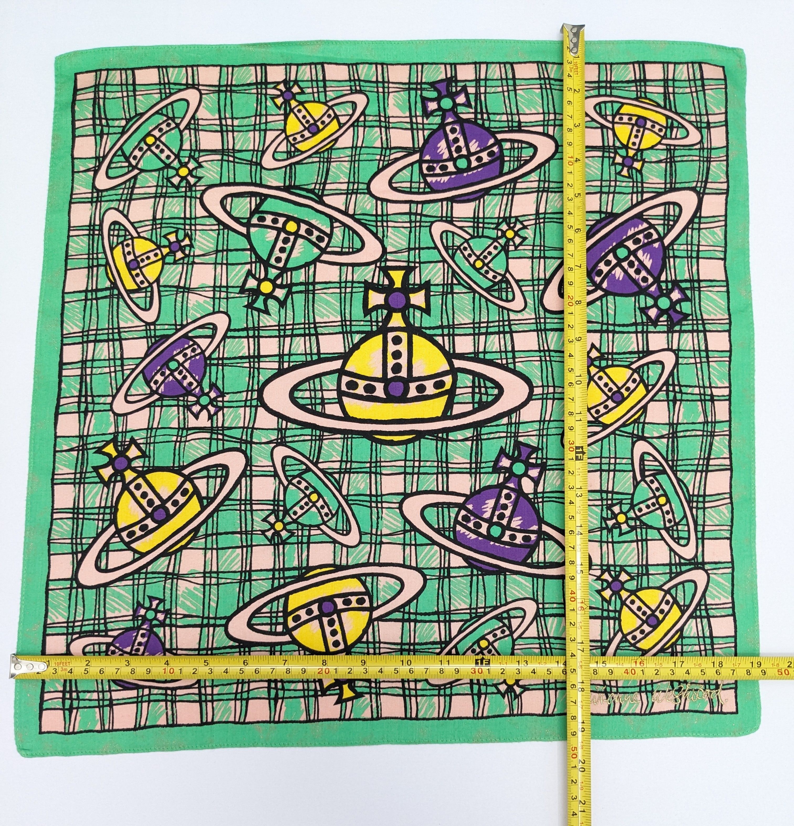 Vivienne Westwood VIVIENNE WESTWOOD Green Orb Saturn Monogram Tartan Size ONE SIZE - 4 Thumbnail