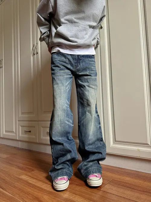 Vintage Ishiguro x Kumi Stylish Baggy Denim Jeans - Vintage Blue Size US 32 / EU 48 - 3 Thumbnail