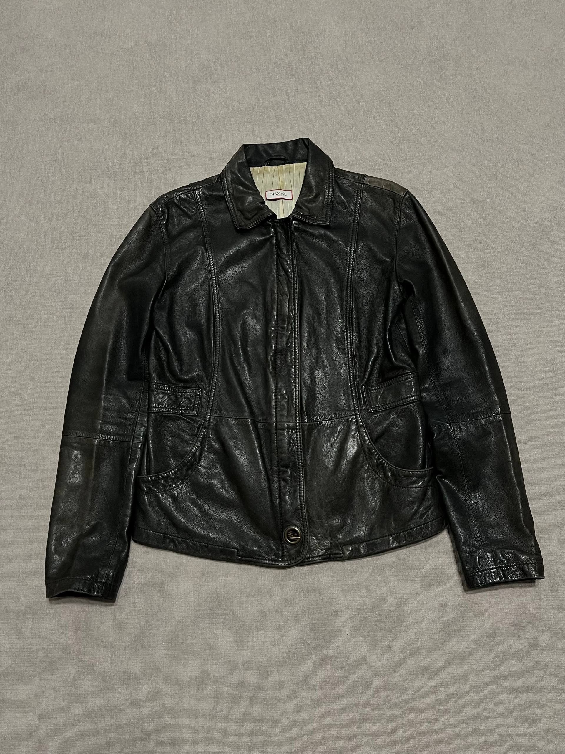 MAX&Co. Womens Max&Co. Real Leather Jacket Zip Vintage Size 42IT Size M / US 6-8 / IT 42-44 - 1 Thumbnail