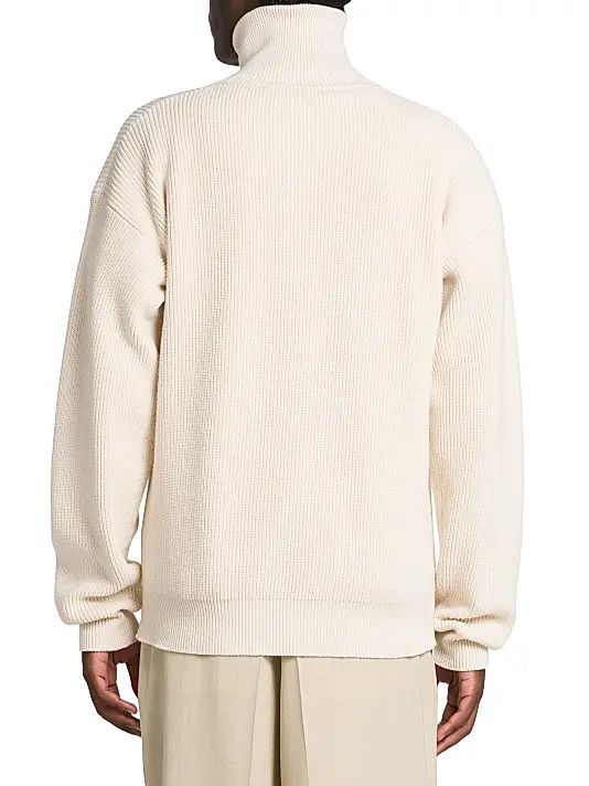Jil Sander o1loc1c0426 Cotton Zip Up Turtleneck Cardigan in Beige Size US L / EU 52-54 / 3 - 4 Thumbnail
