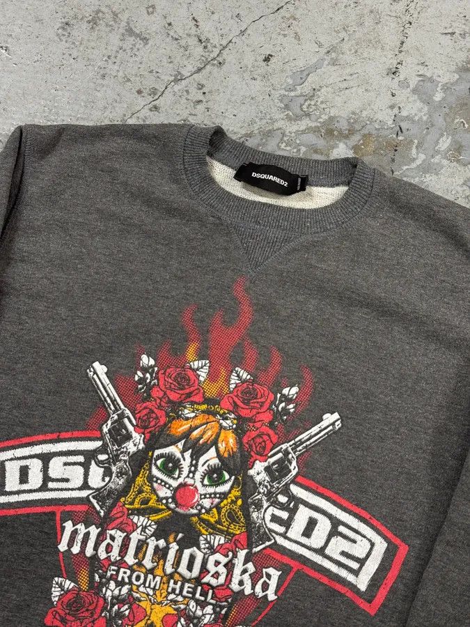 Dsquared2 AW2015 Dsquared2 Grey Gun Moto Crewneck Sweater Size US S / EU 44-46 / 1 - 5 Thumbnail