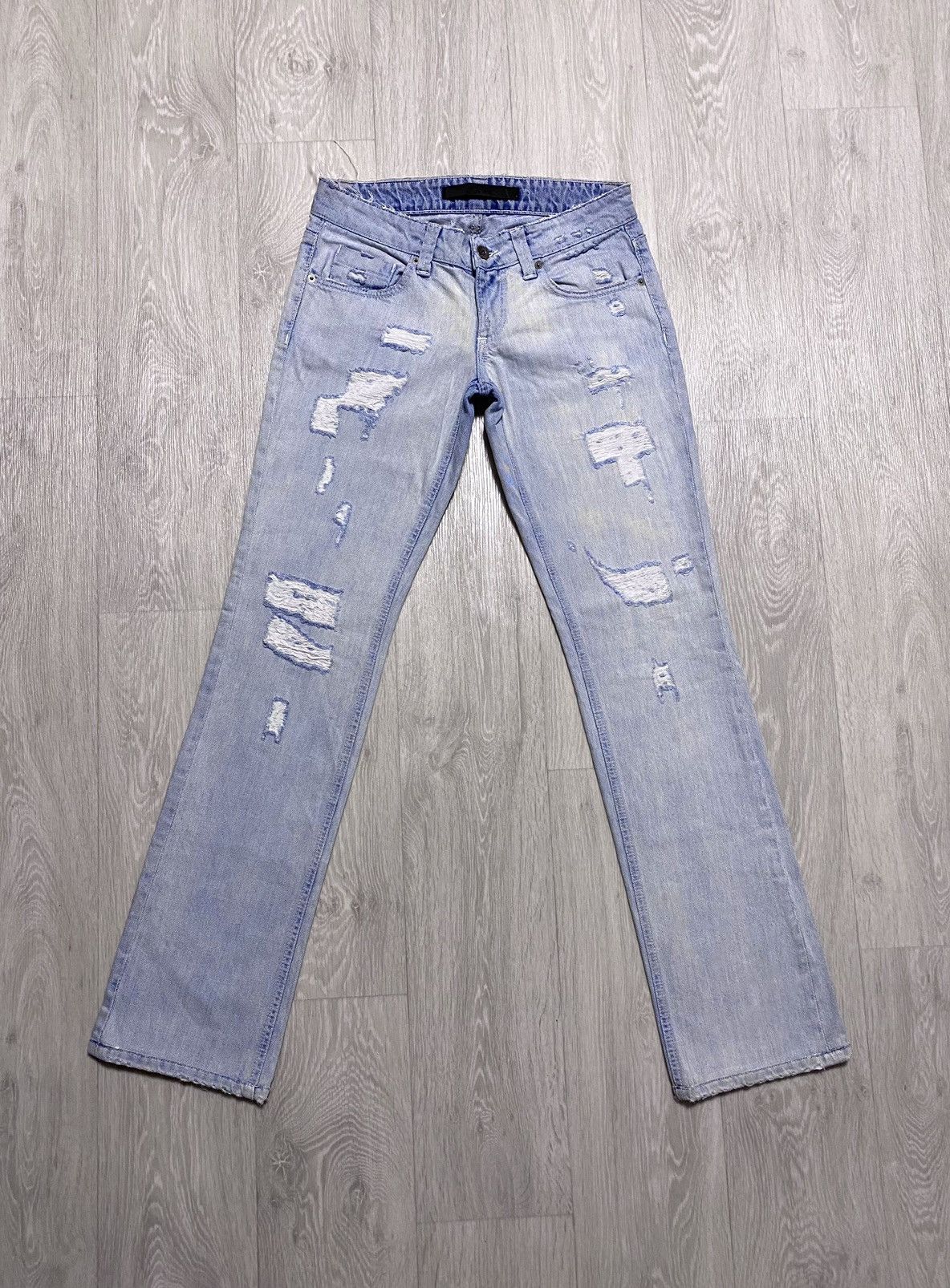 Other J’s Exte Washed Blue Distressed Torn Jeans Denim Size 27" / US 4 / IT 40 - 4 Thumbnail