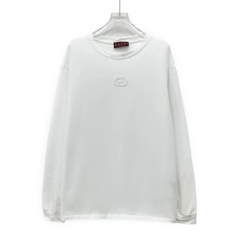 Gucci Gucci White logo embroidered cotton round-neck long-sleeved Size US M / EU 48-50 / 2 - 1 Thumbnail