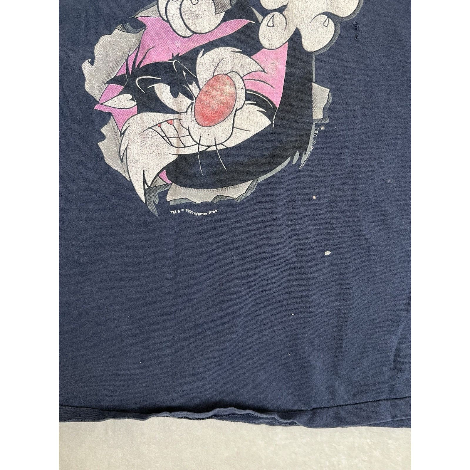 Vintage Vintage Looney Tunes Tweety & Sylvester 90s 1993 Single Stit Size US L / EU 52-54 / 3 - 4 Thumbnail