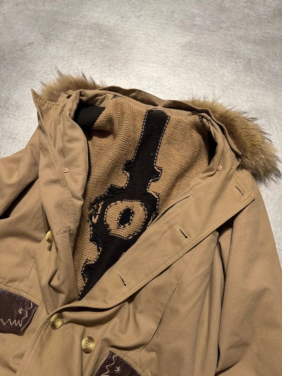 Roberto Cavalli 2000s Roberto Cavalli Fur Collar Beige Long Jacket Size US M / EU 48-50 / 2 - 5 Thumbnail
