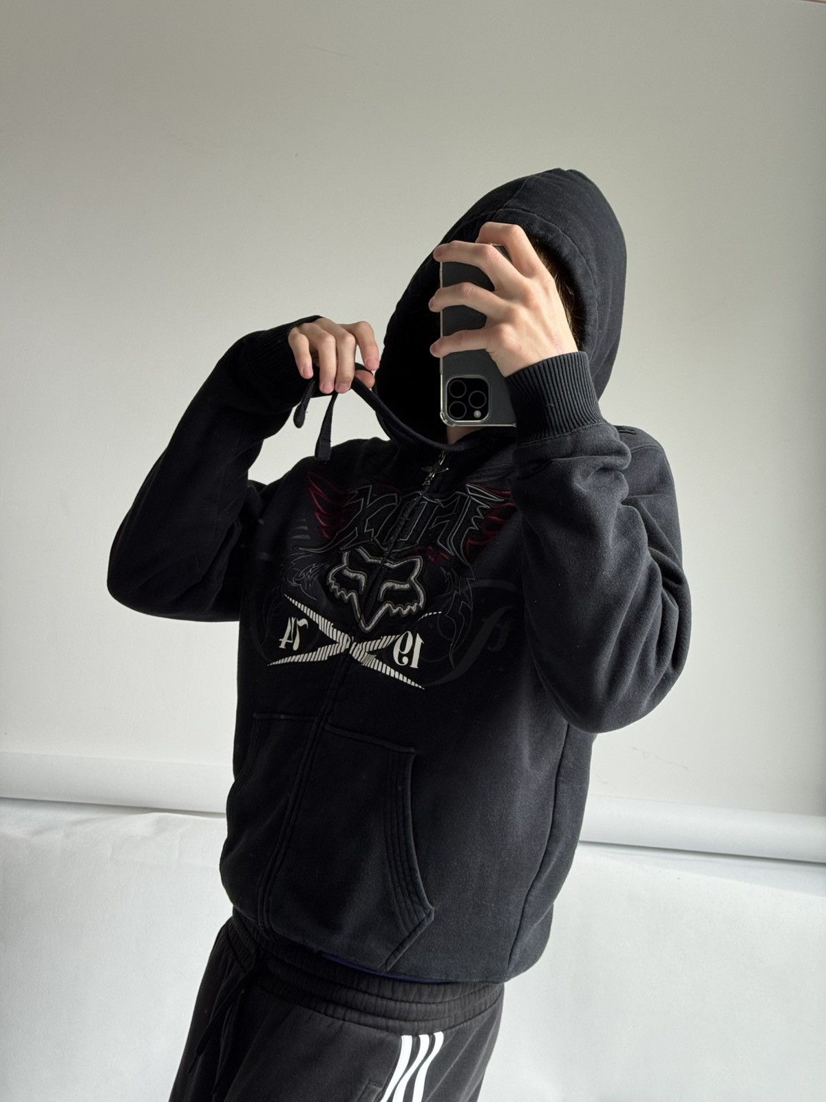 Fox Racing Fox Racing Boxy Fit Zip Hoodie Y2K Affliction Gothic Style Size US XL / EU 56 / 4 - 19 Thumbnail