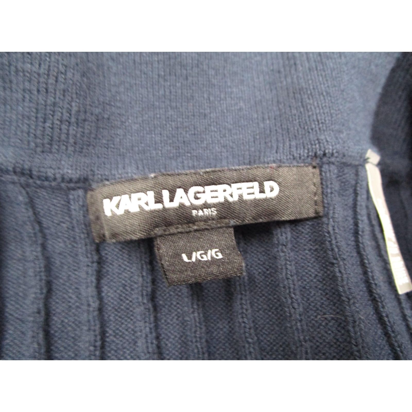 Karl Lagerfeld KARL LAGERFELD Polo Shirt Mens Large Blue Short Sleeve Ribbed Knit Preppy Size US L / EU 52-54 / 3 - 2 Thumbnail