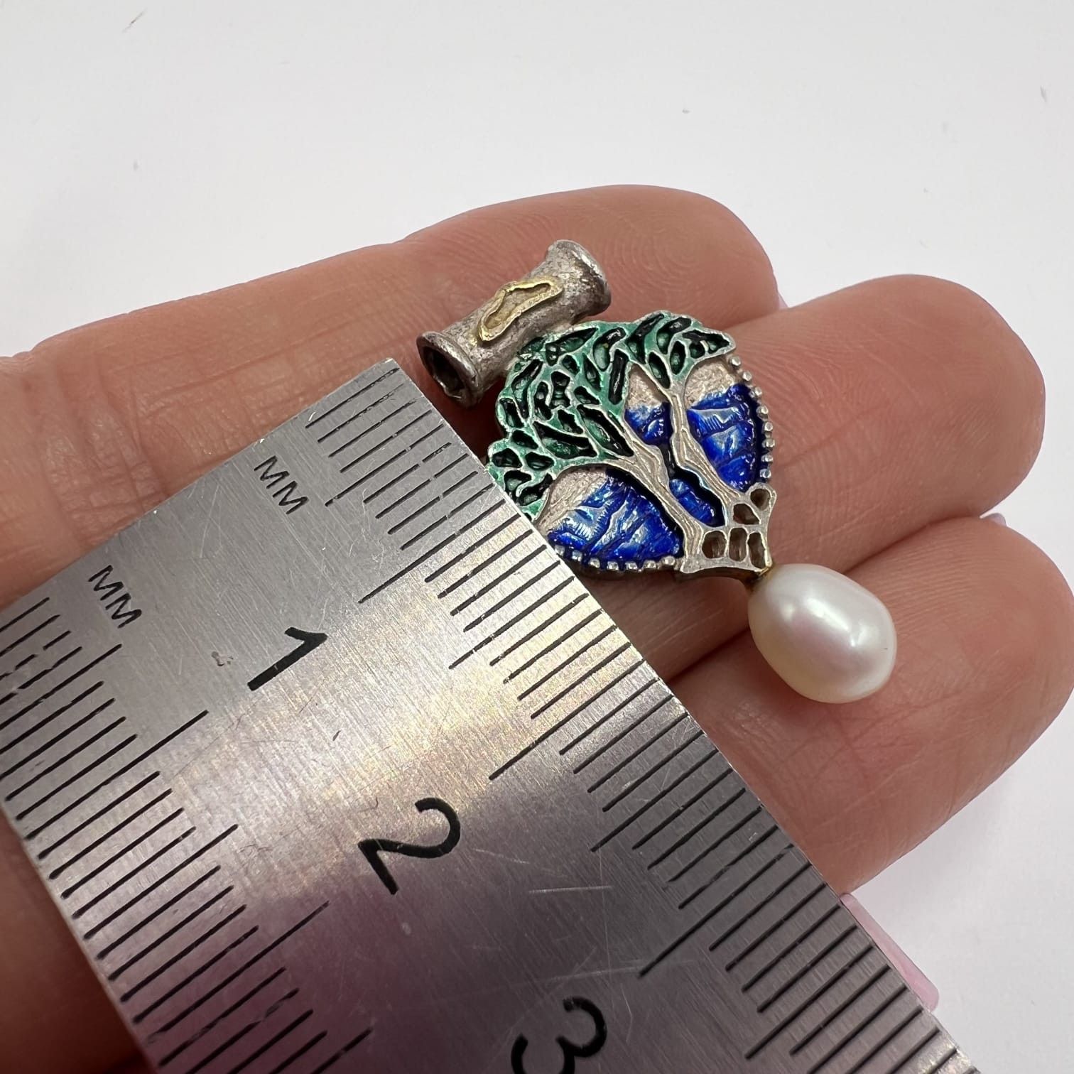 Vintage Vintage Sterling Silver 925 Enamel Tree of Life Pendant 3g Size ONE SIZE - 2 Thumbnail
