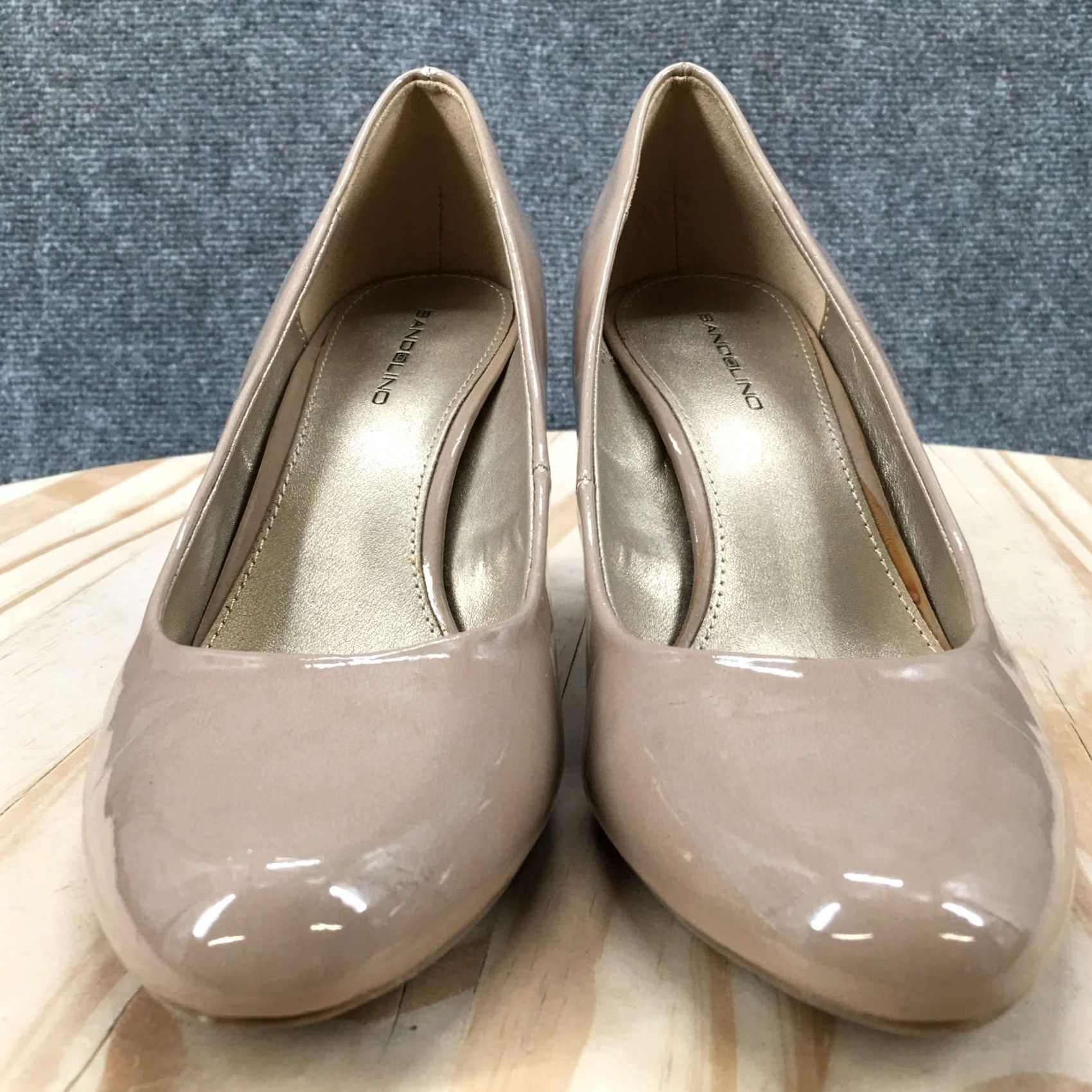 Vintage Bandolino Heels Womens 8 M Courteous Slip On Kitten Pumps Brown Patent Leather Size US 8 / IT 38 - 4 Thumbnail