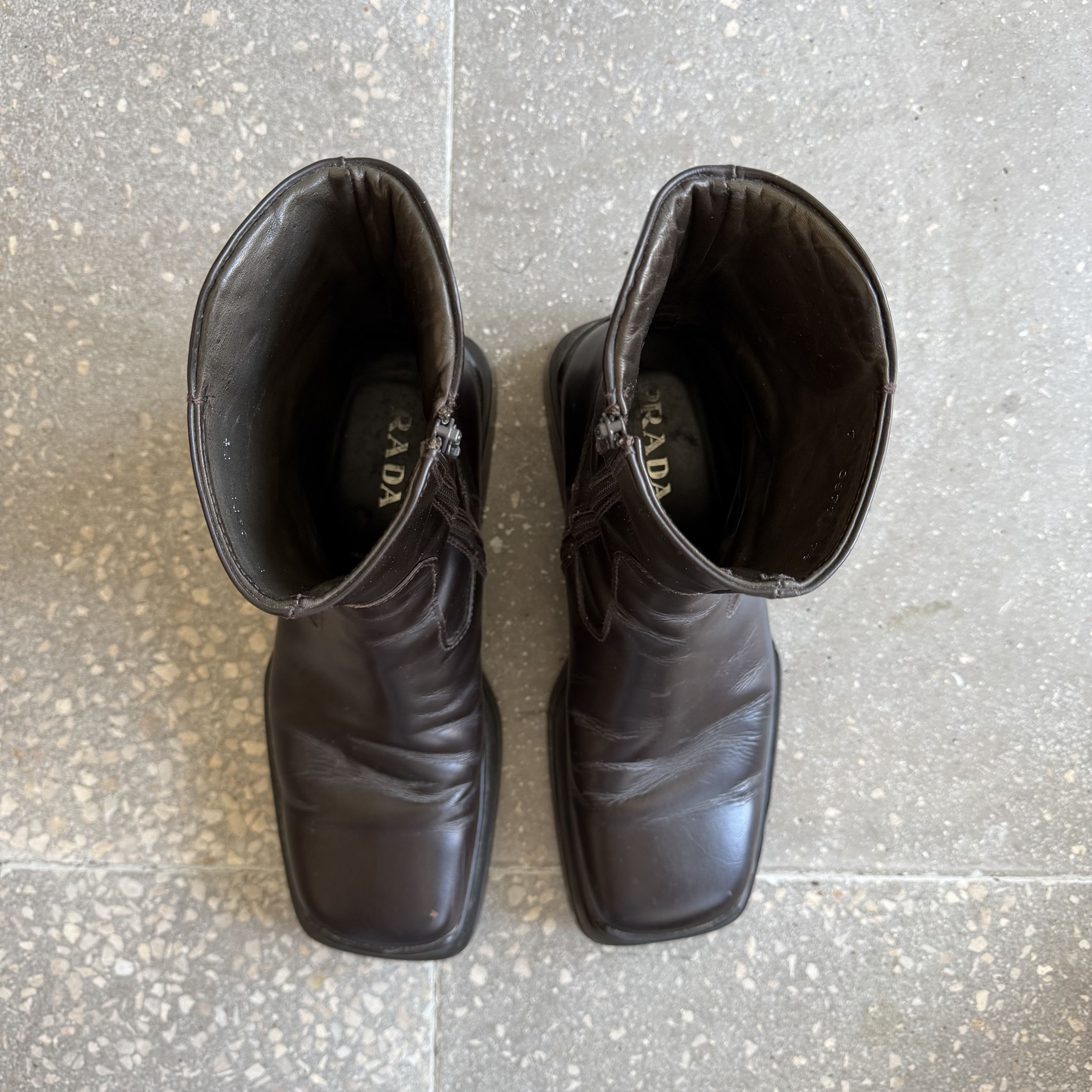Prada Prada FW1999 Black Leather Square Toe Size US 7 / EU 40 - 2 Thumbnail