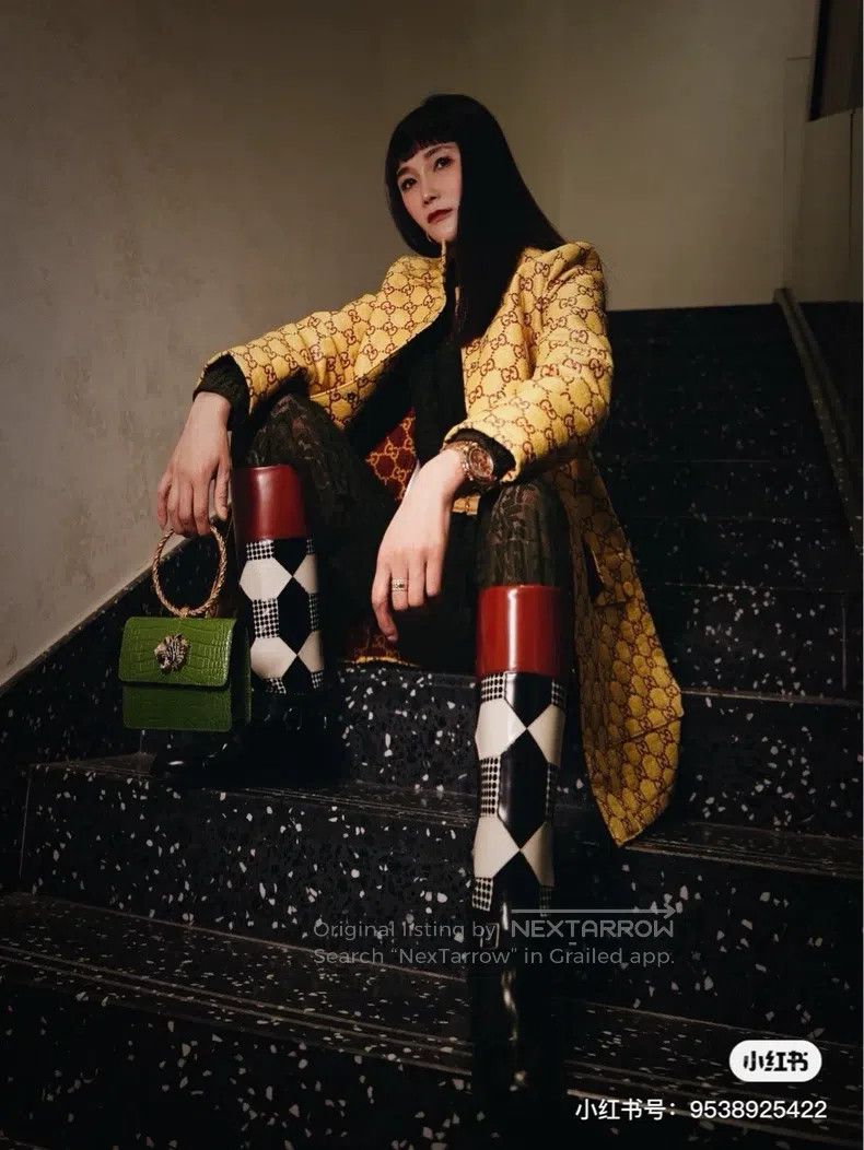 Gucci Gucci Yellow show old flower full print double G brush glu Size XS / US 0-2 / IT 36-38 - 4 Thumbnail