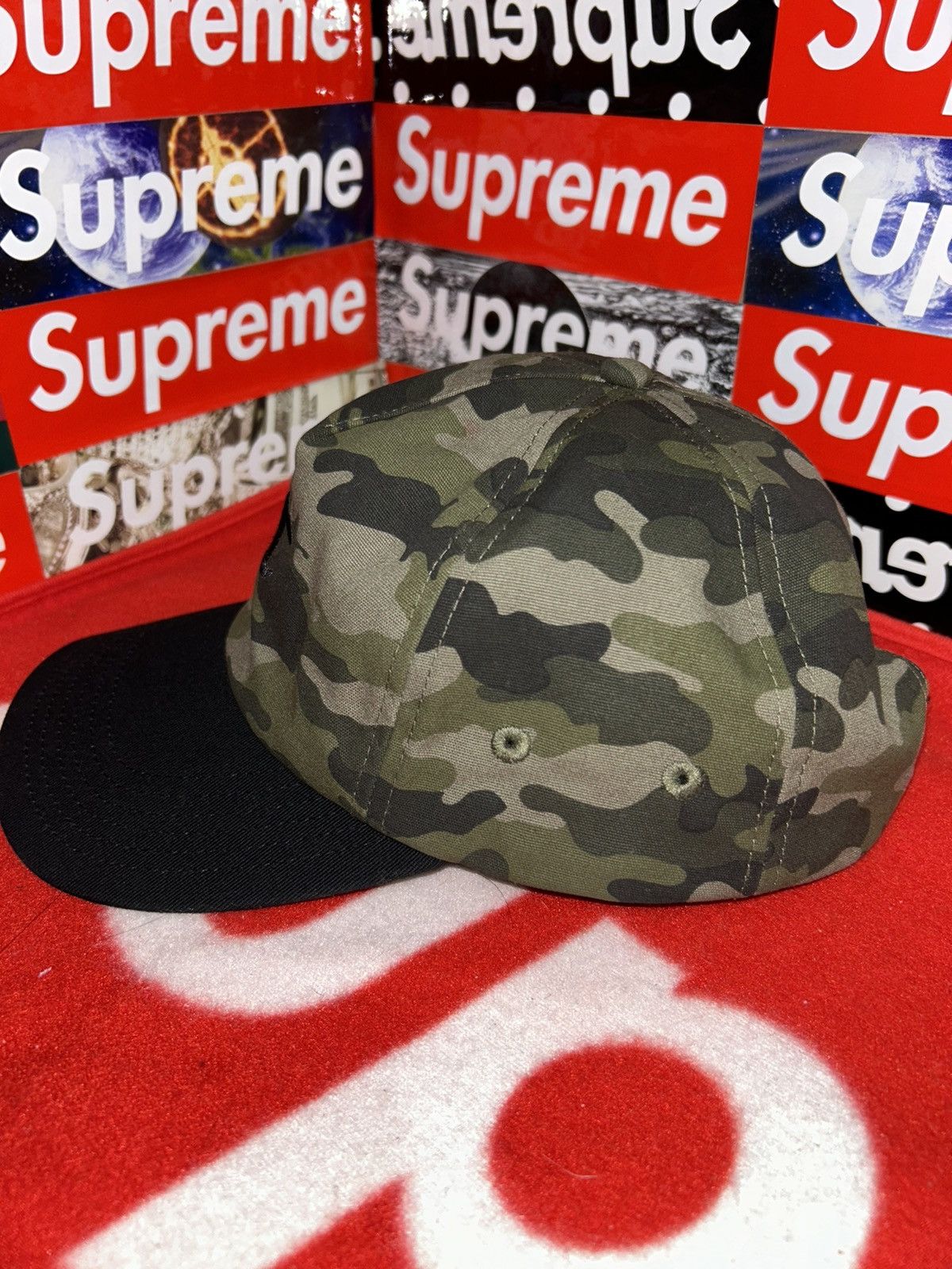 Champion CHAMPION CAMO MILITARY GREEN ADJUSTABLE STRAP CAP HAT Size ONE SIZE - 2 Thumbnail