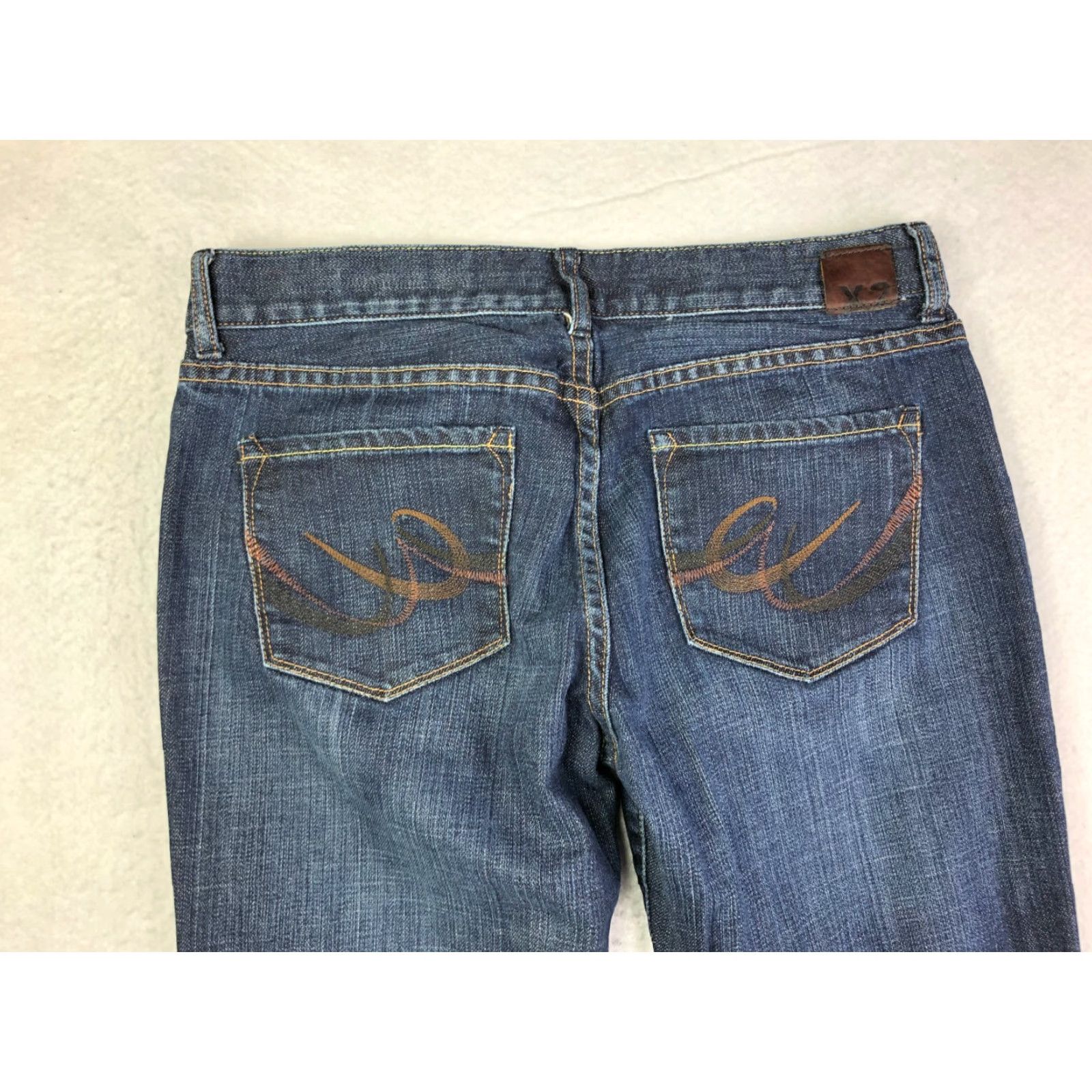 Denime X2 Jeans Eva Full Leg Womens Size 8S 31x28 Measured Blue Denim Jeans - Regular, Mid Rise, Zip, Denim, 8S, 31 Inseam, 28 Inseam, Distressed: No Size 30" / US 8 / IT 44 - 7 Thumbnail