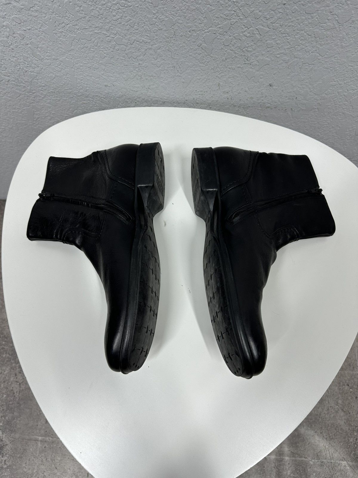 If Six Was Nine AS 98 Vibe Artisan Black Leather Side Zip Ankle Biker Boots Size US 11.5 / EU 44-45 - 7 Thumbnail
