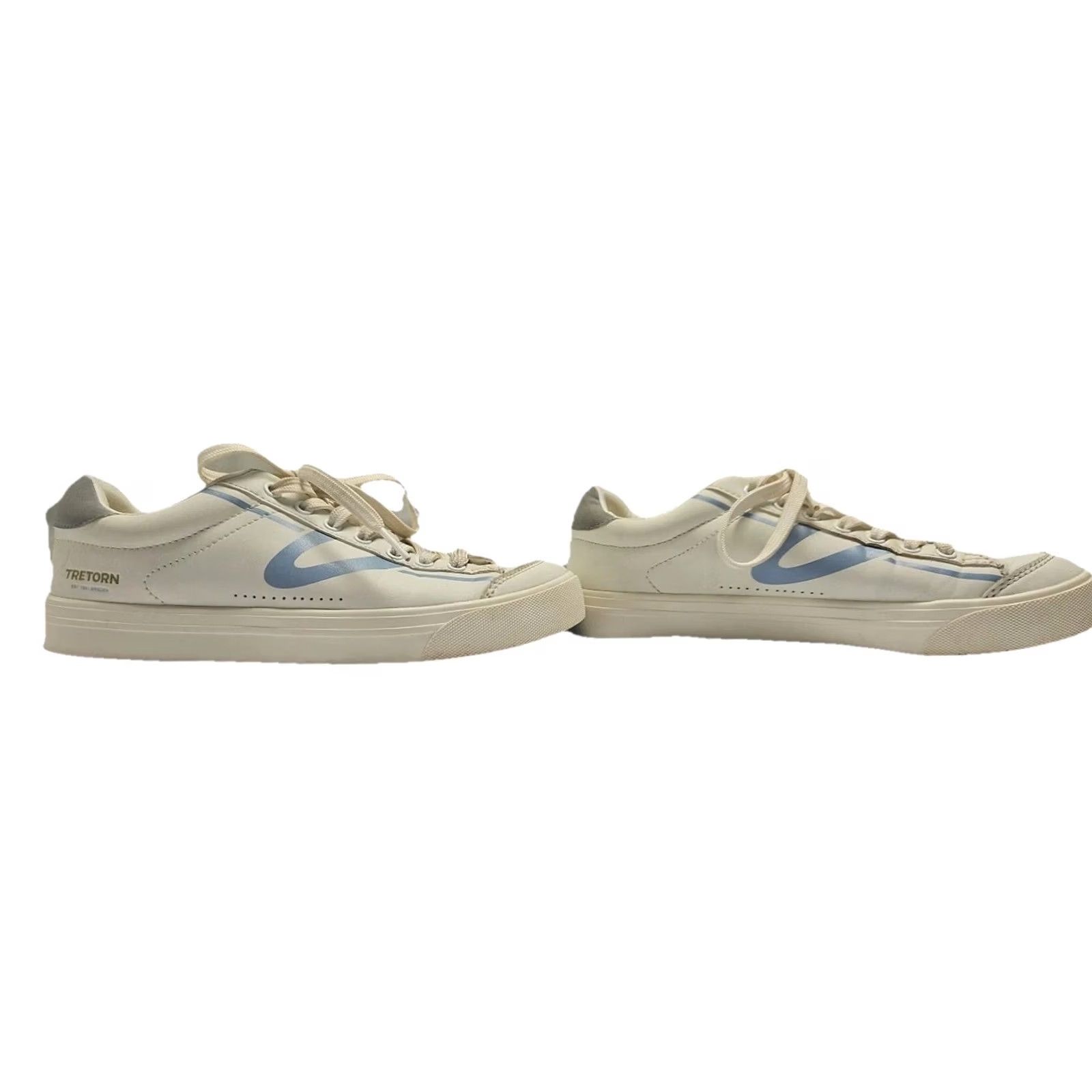 Tretorn Tretorn Serve Sneakers Women 7 Cream Blue Low Top Casual Preppy Ivory Retro Athletic Size M / US 6-8 / IT 42-44 - 3 Thumbnail