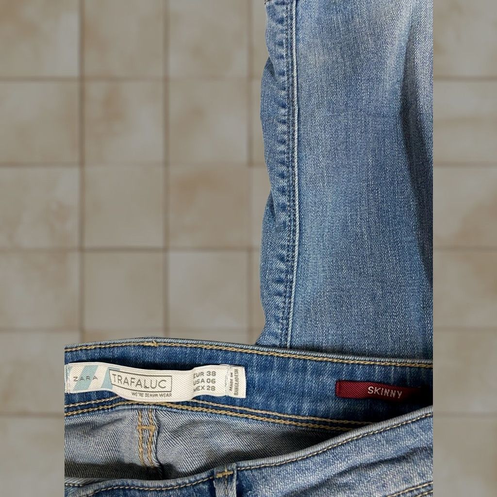 Zara Zara Jeans 6 Skinny Blue Light Trafaluc Denim Zip Pockets Cropped Size 28" / US 6 / IT 42 - 1 Thumbnail