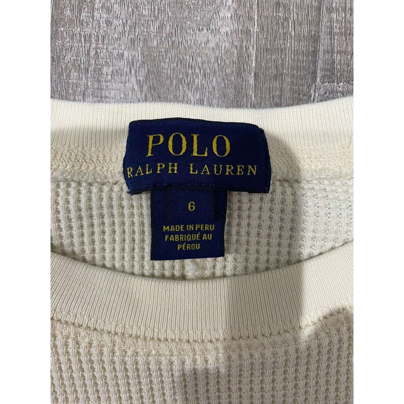 Polo Ralph Lauren Polo Ralph Lauren waffle Thermal Cream Size 6 Cotton A000335 Size US XS / EU 42 / 0 - 4 Thumbnail
