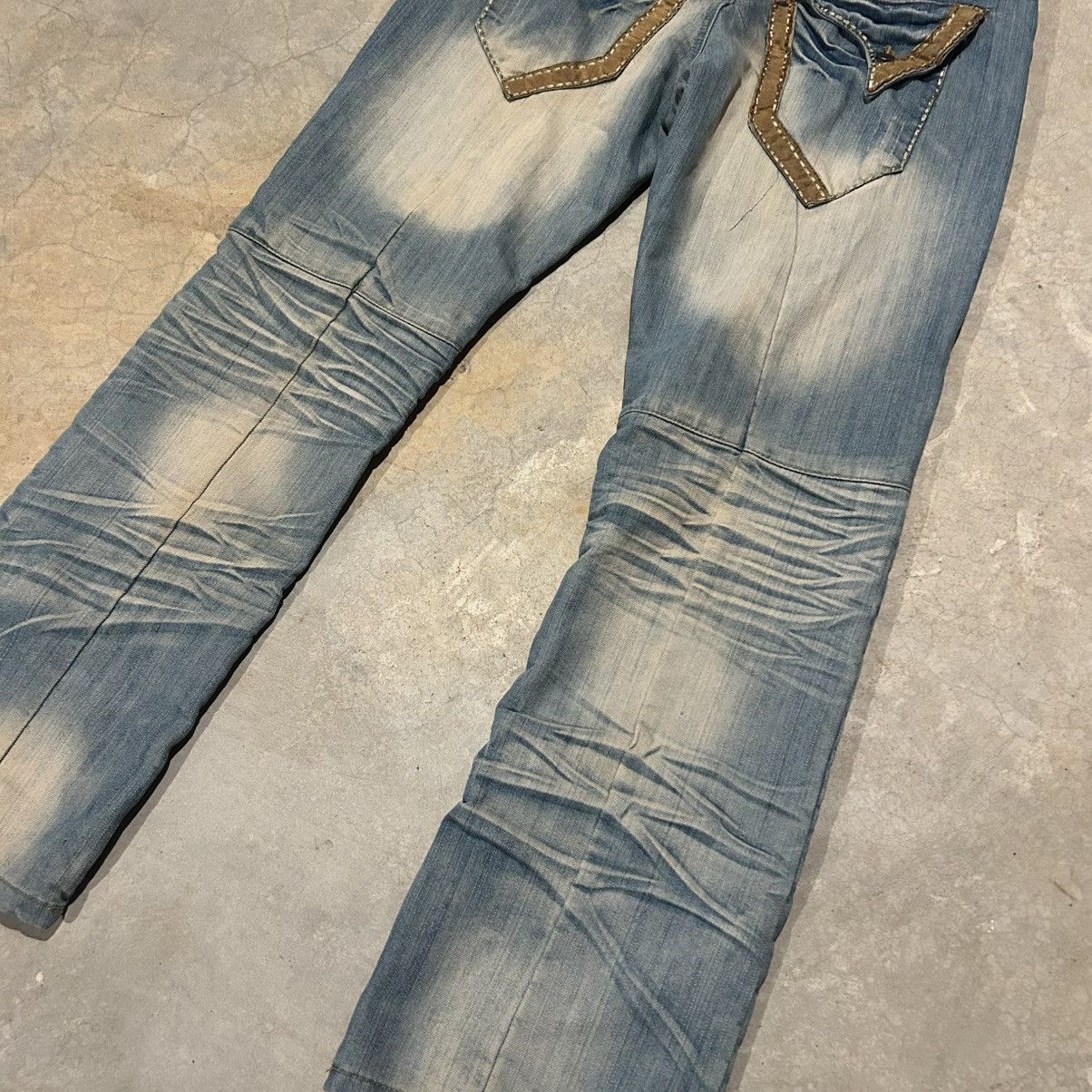 Japanese Brand × Vintage Crazy Vintage Y2K Faded Flap Pocket Baggy Jeans Cyber Skater Size US 34 / EU 50 - 3 Thumbnail