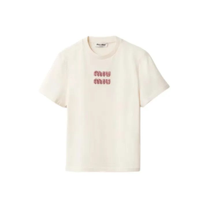 Miu Miu Miu Miu Plain Short Sleeve Tee for Women 0079 Size S / US 4 / IT 40 - 1 Thumbnail