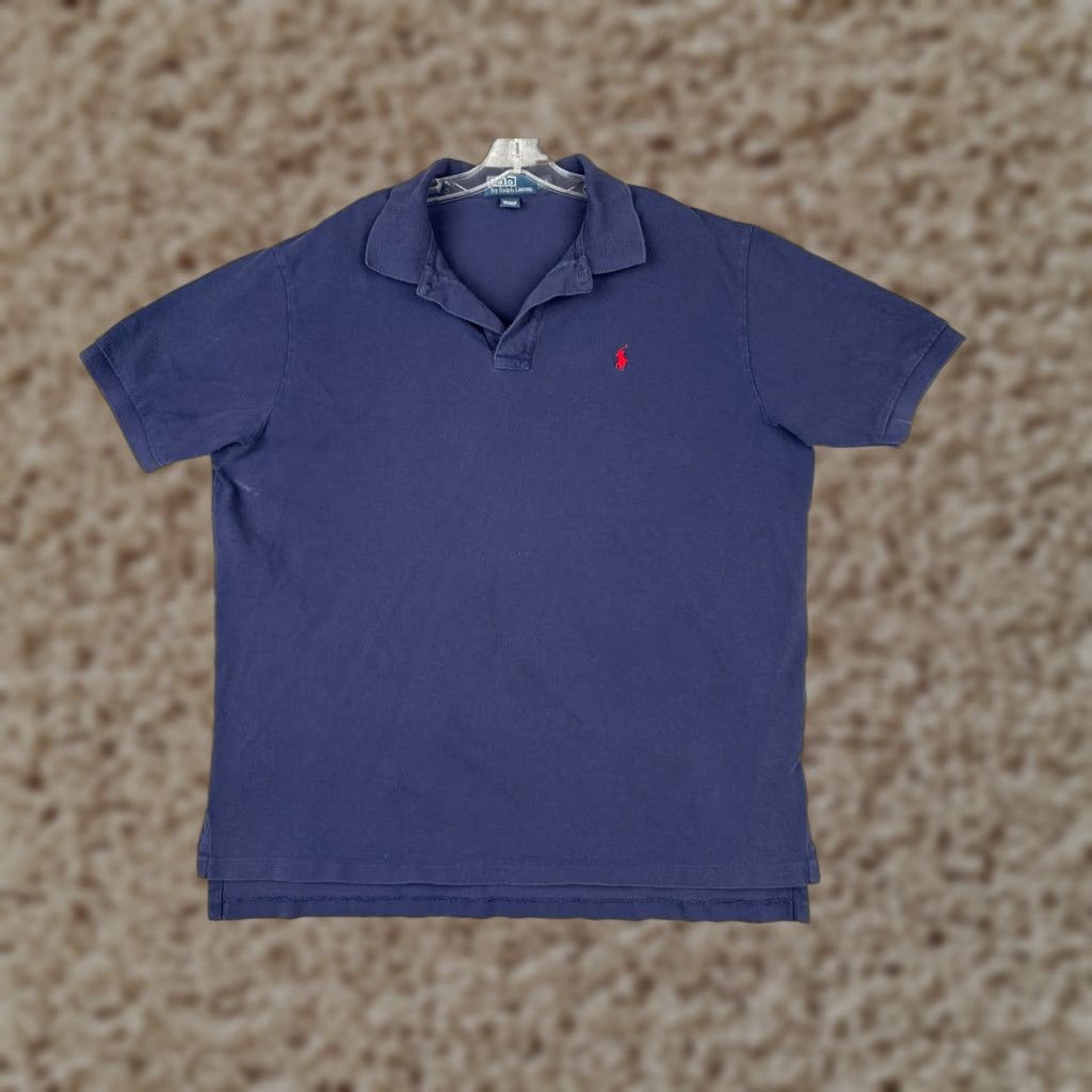 Polo Ralph Lauren VINTAGE Polo Ralph Lauren Polo Shirt Adult 2XL Blue 100% Cotton Jersey Polo Shirt – Classic Fit Mens Shirt Size US XXL / EU 58 / 5 - 1 Thumbnail
