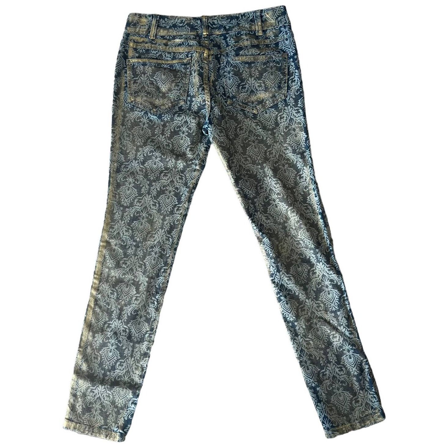 Free People RARE Free People Damask Tapestry Gold Foil Skinny Jeans 27 Size 27" / US 4 / IT 40 - 5 Thumbnail