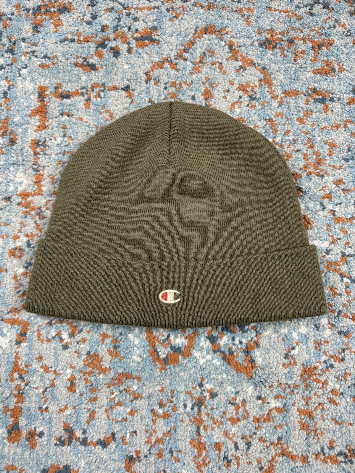 Champion × Vintage Vintage 90s Champion small logo beanie earth tones Kanye y2k Size ONE SIZE - 3 Thumbnail