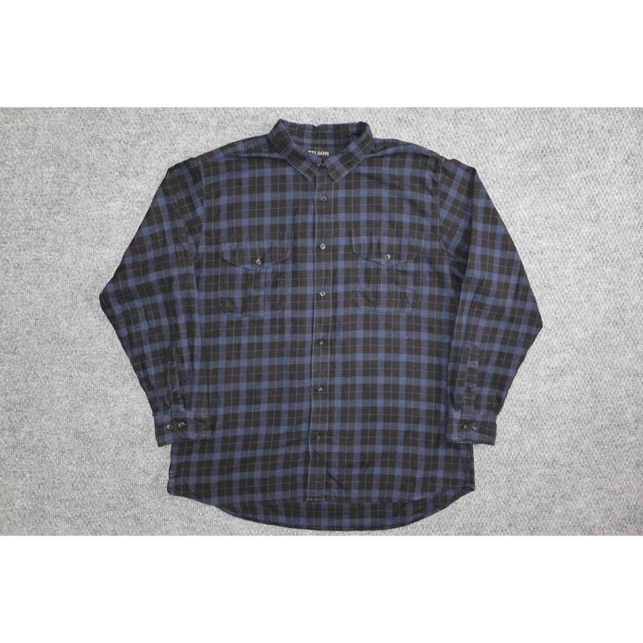 Filson Filson Flannel Work Shirt Blue and Black Plaid Size XL Size US XL / EU 56 / 4 - 1 Thumbnail