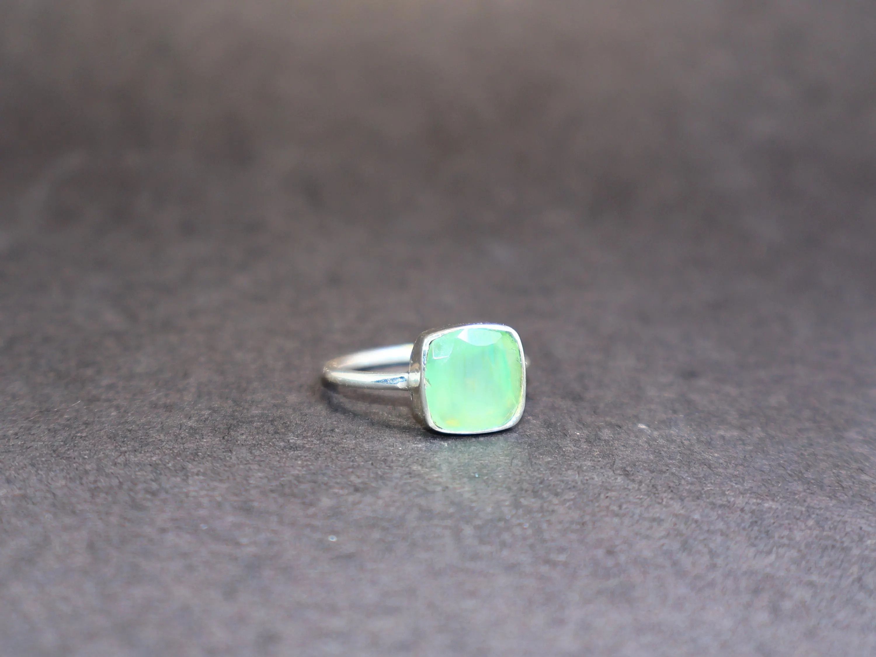 Handmade Aqua Chalcedony Ring, Sterling Silver Ring, Handmade Ring, Size ONE SIZE - 3 Thumbnail