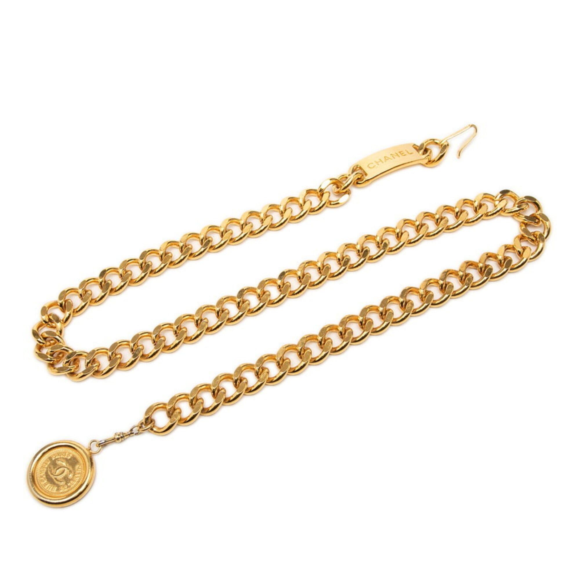 Chanel Chanel Coco Mark 31 RUE CAMBON PARIS Chain Belt Logo Plate Gold Plated Women's CHANEL Size ONE SIZE - 1 Thumbnail