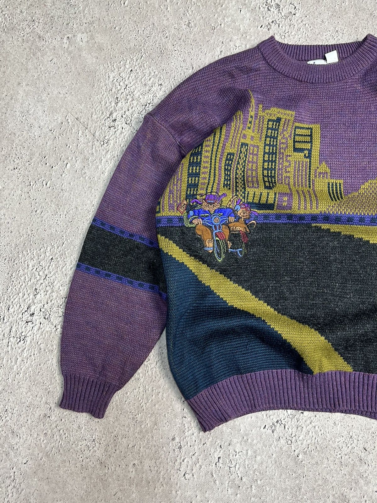 Homespun Knitwear RAPIDO SPIRIT Intarsia palace WOOL motive graphic SWEATER Size US L / EU 52-54 / 3 - 2 Thumbnail