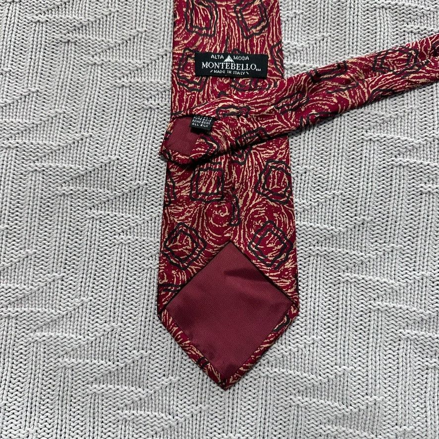 Vintage Vintage Montebello red abstract print silk tie Size ONE SIZE - 3 Thumbnail