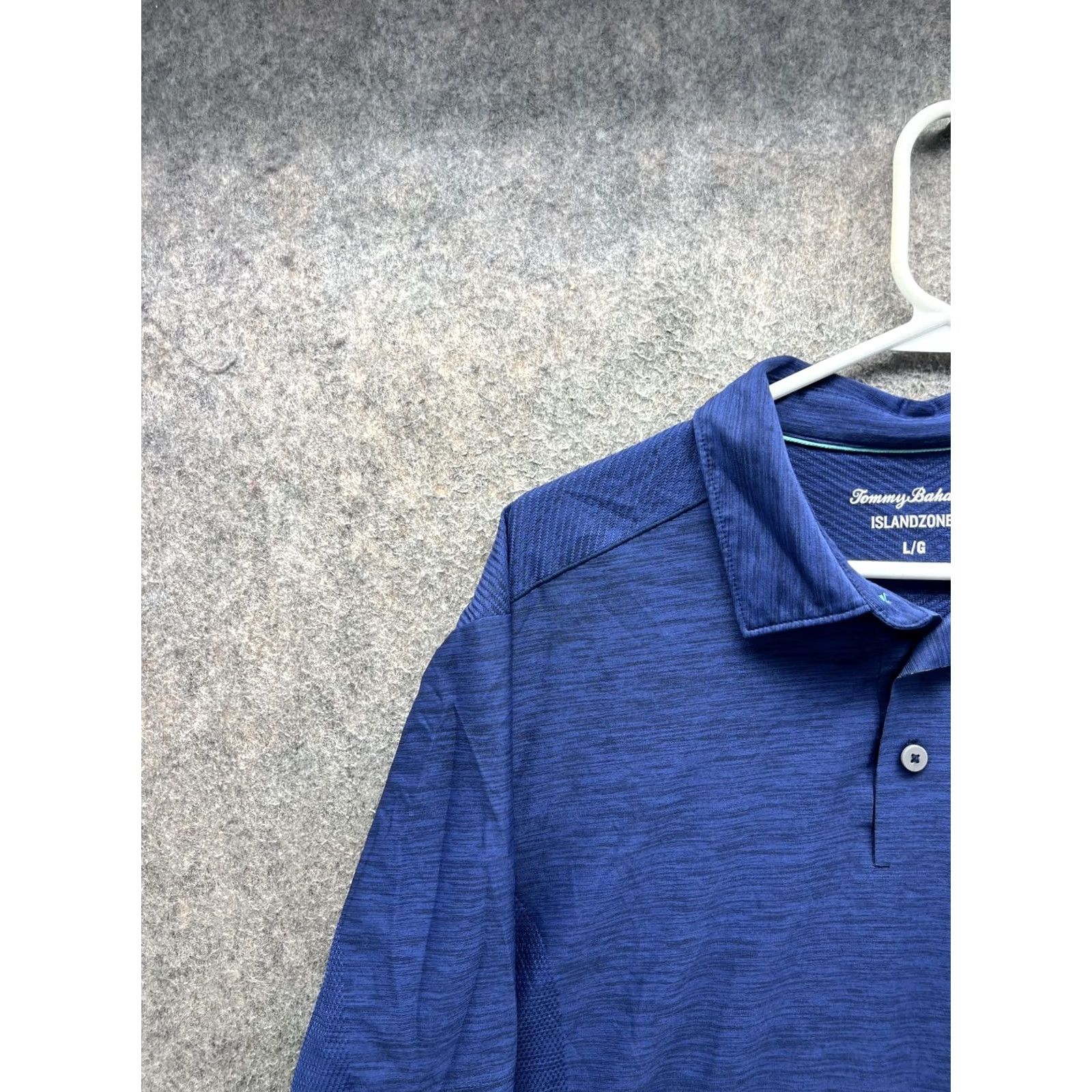 Tommy Bahama Tommy Bahama IslandZone Polo Shirt Mens Large Blue Solid Marlin Logo Golf Casual Shirt Size US L / EU 52-54 / 3 - 7 Thumbnail