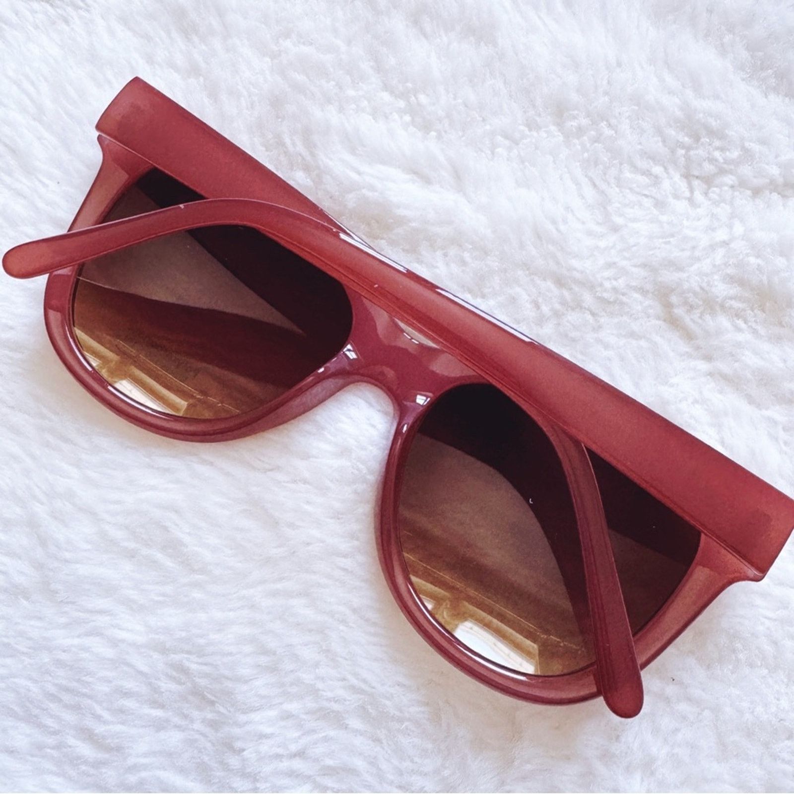 Other Mina Burgundy Brown Chic Sunglasses Size ONE SIZE - 11 Thumbnail