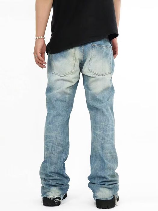 Vintage retro fade flare damage jeans | Grailed