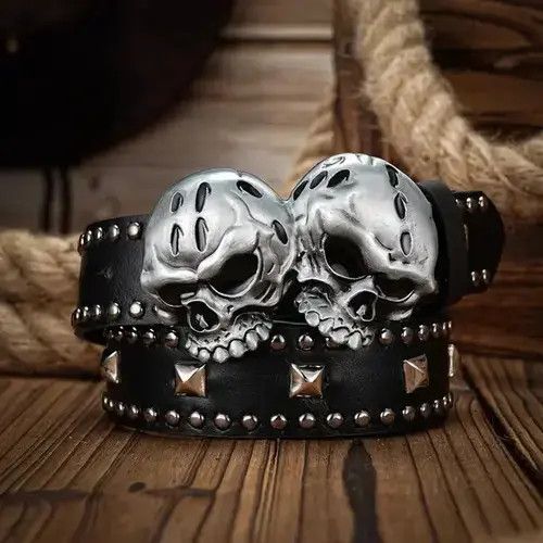 Other Vintage Twin Skull Head Belt Size ONE SIZE - 4 Thumbnail