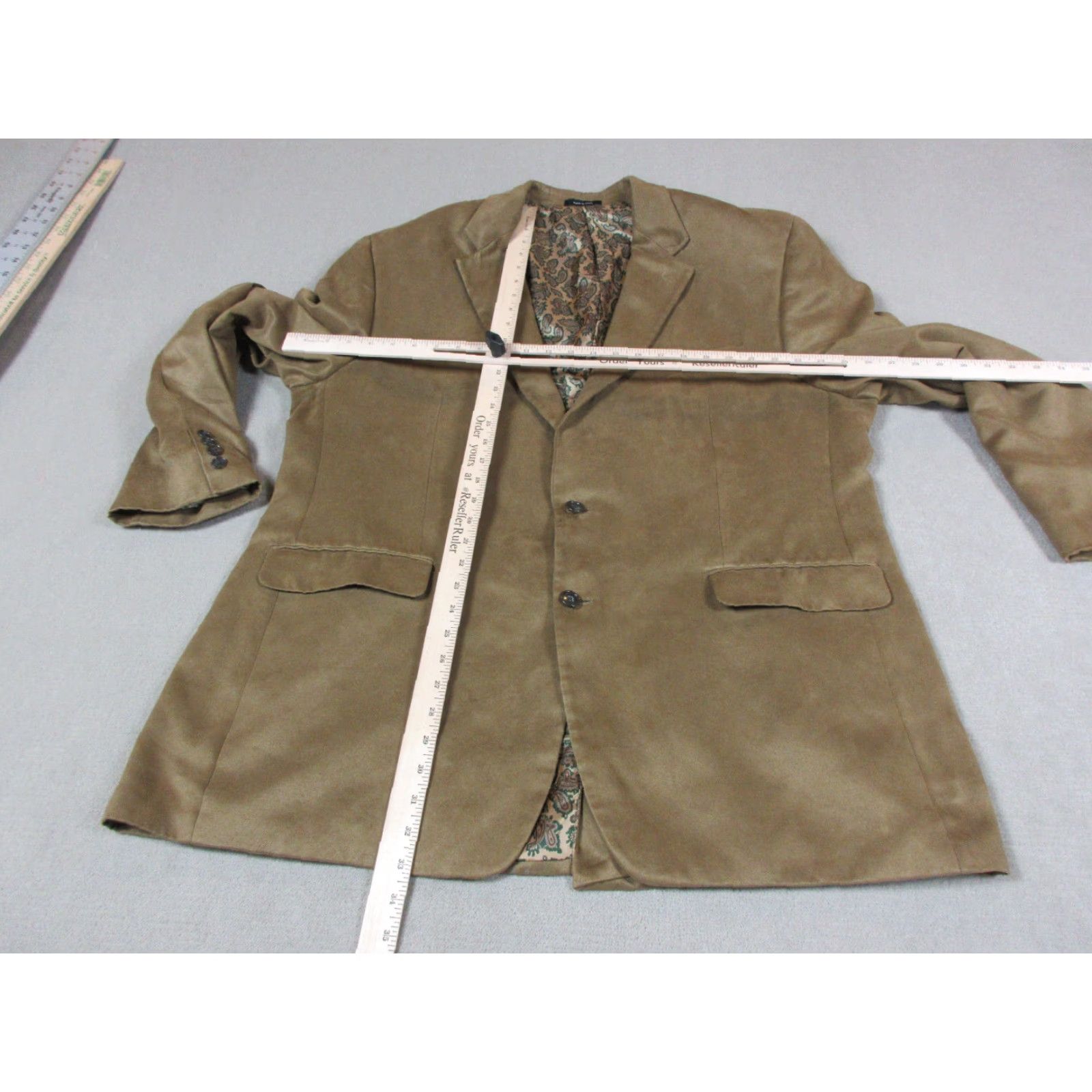 Ralph Lauren Lauren Ralph Lauren Blazer Jacket Mens 48 L Brown Faux Suede Lined Sport Coat Size 48R - 6 Thumbnail