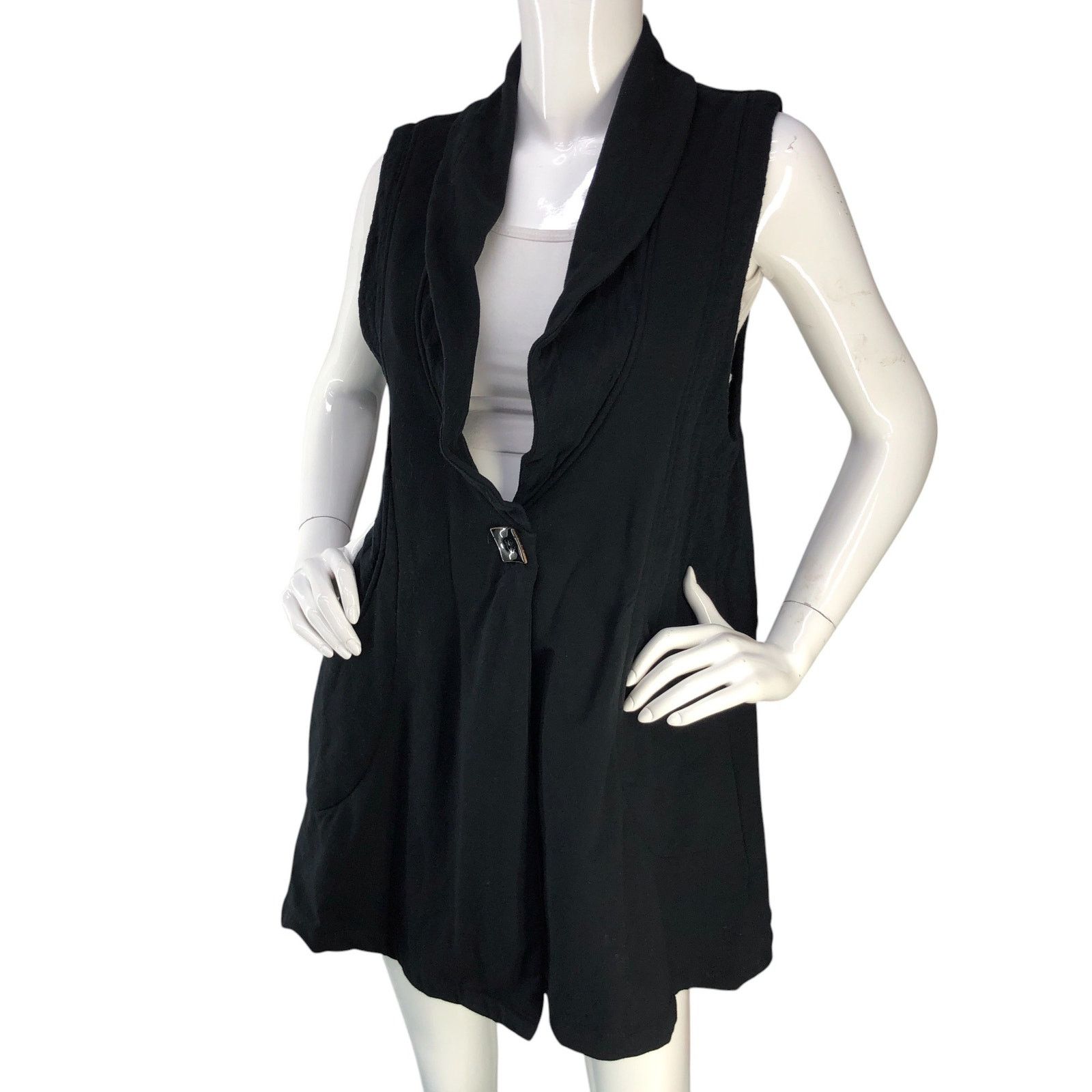 Habitat Habitat Size S Vest Long Line Sweater One Button Navy Size S / US 4 / IT 40 - 1 Thumbnail