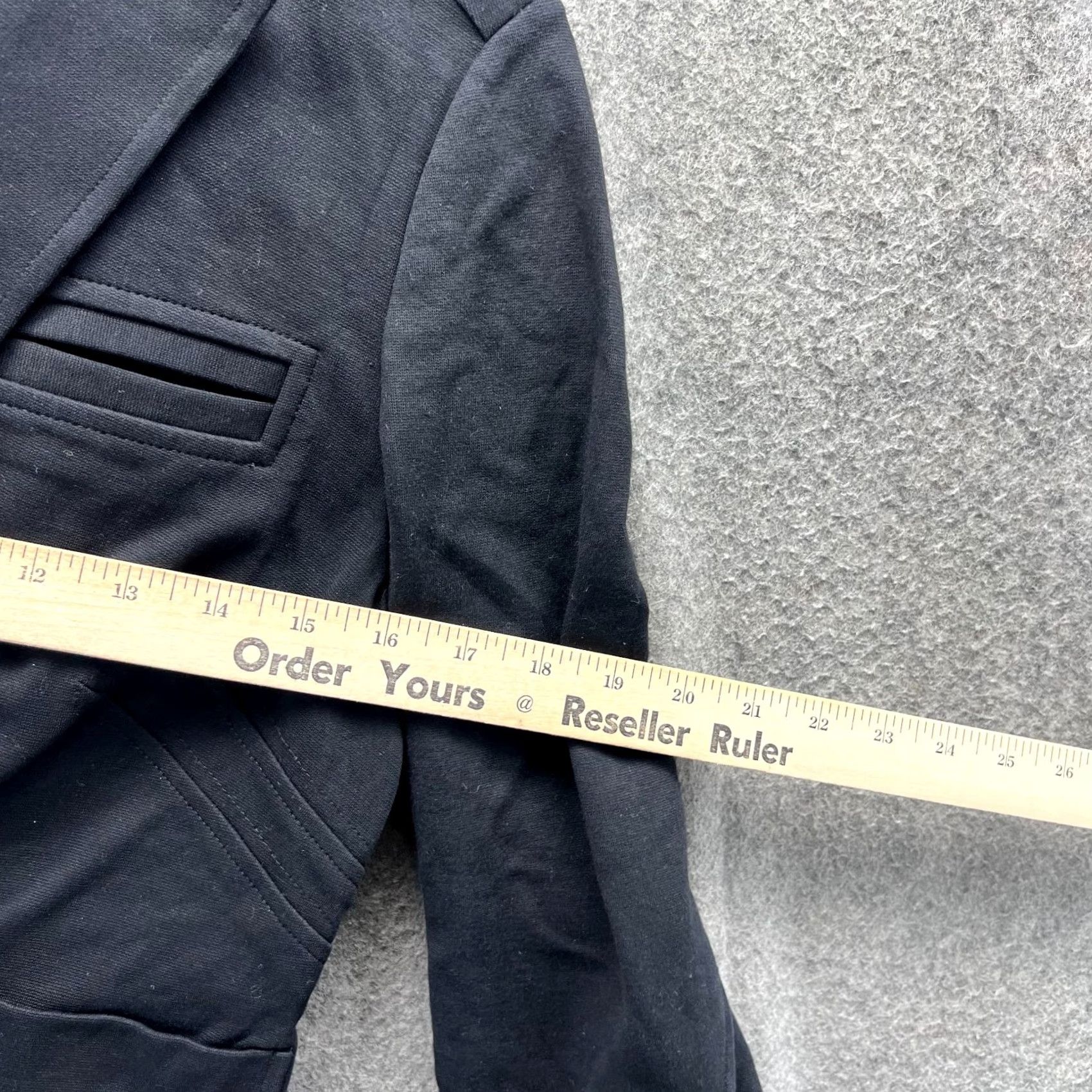 Diane von Furstenberg Diane von Furstenberg Blazer Womens 10 Black Cotton Blend 2-Button Pockets Jacket Regular Notch Long Sleeve Solid Dressy Size L / US 10 / IT 46 - 3 Thumbnail