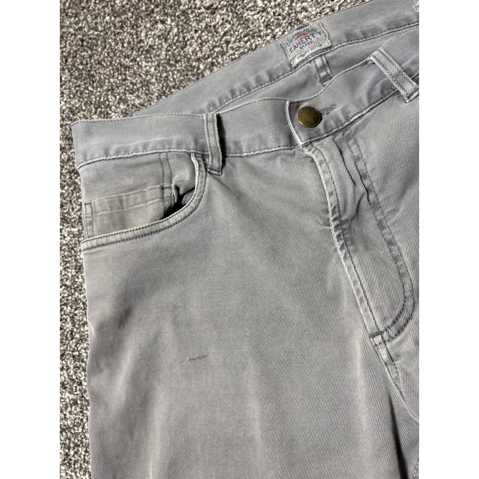 Faherty Faherty Pants Mens 32 Gray Chino Stretch Twill Casual Tapered Leg Comfort Soft Size US 32 / EU 48 - 7 Thumbnail