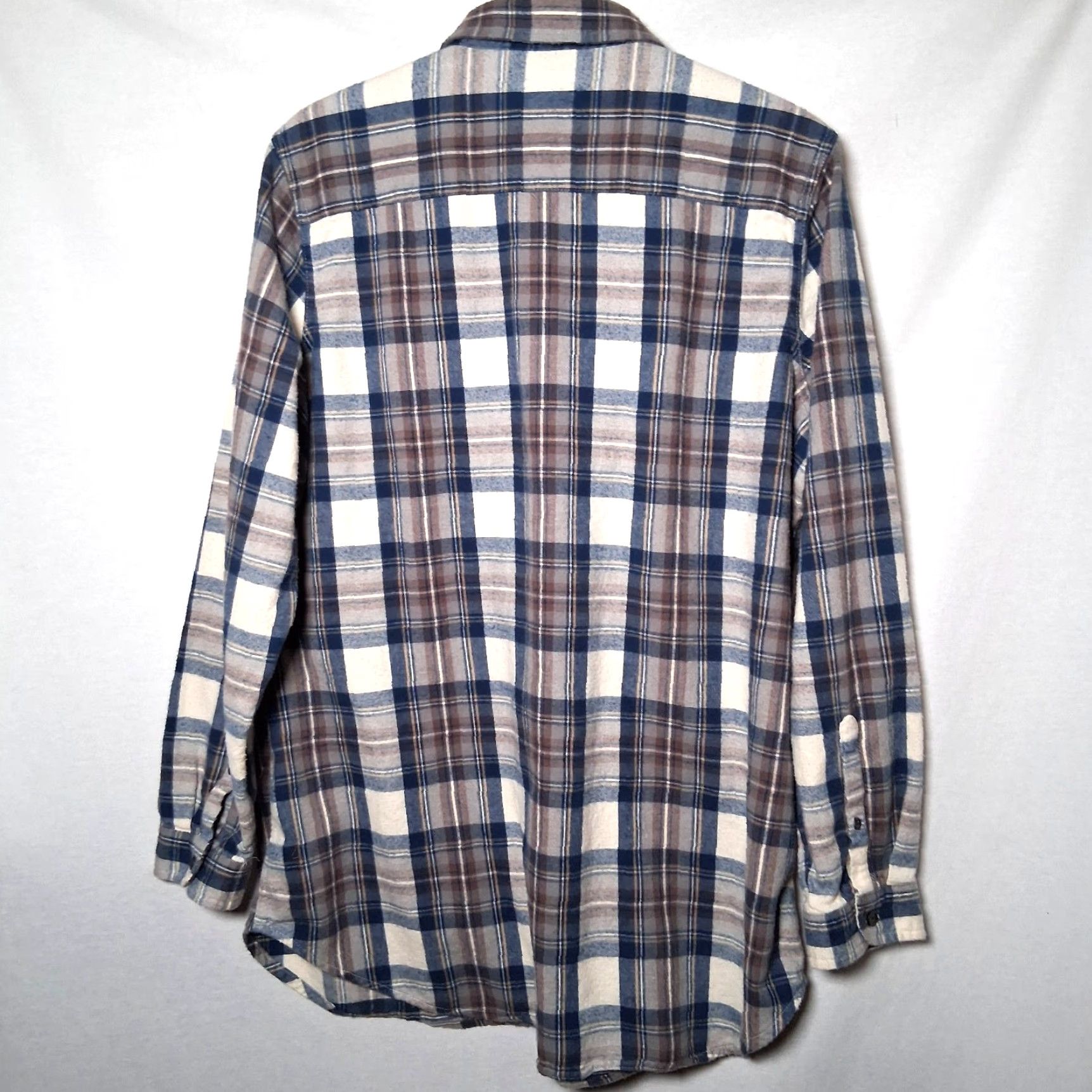 Vintage L.L. Bean Flannel Shirt Men XL Blue Tan Scotch Plaid Tartan Classic 508276 Size US XL / EU 56 / 4 - 3 Thumbnail