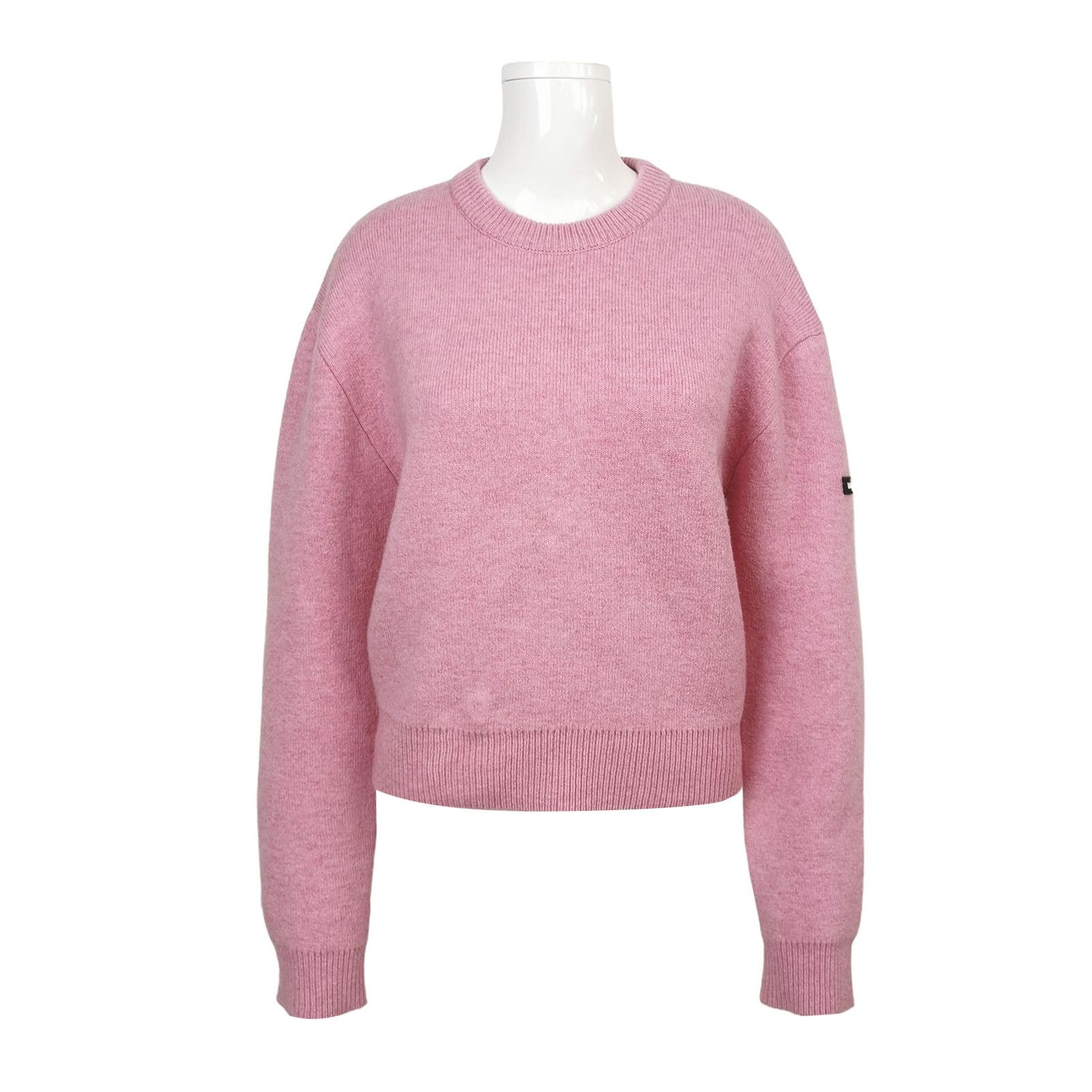 Balenciaga Balenciaga Pink Wool Blend Logo Crewneck Sweater M Size M / US 6-8 / IT 42-44 - 1 Thumbnail