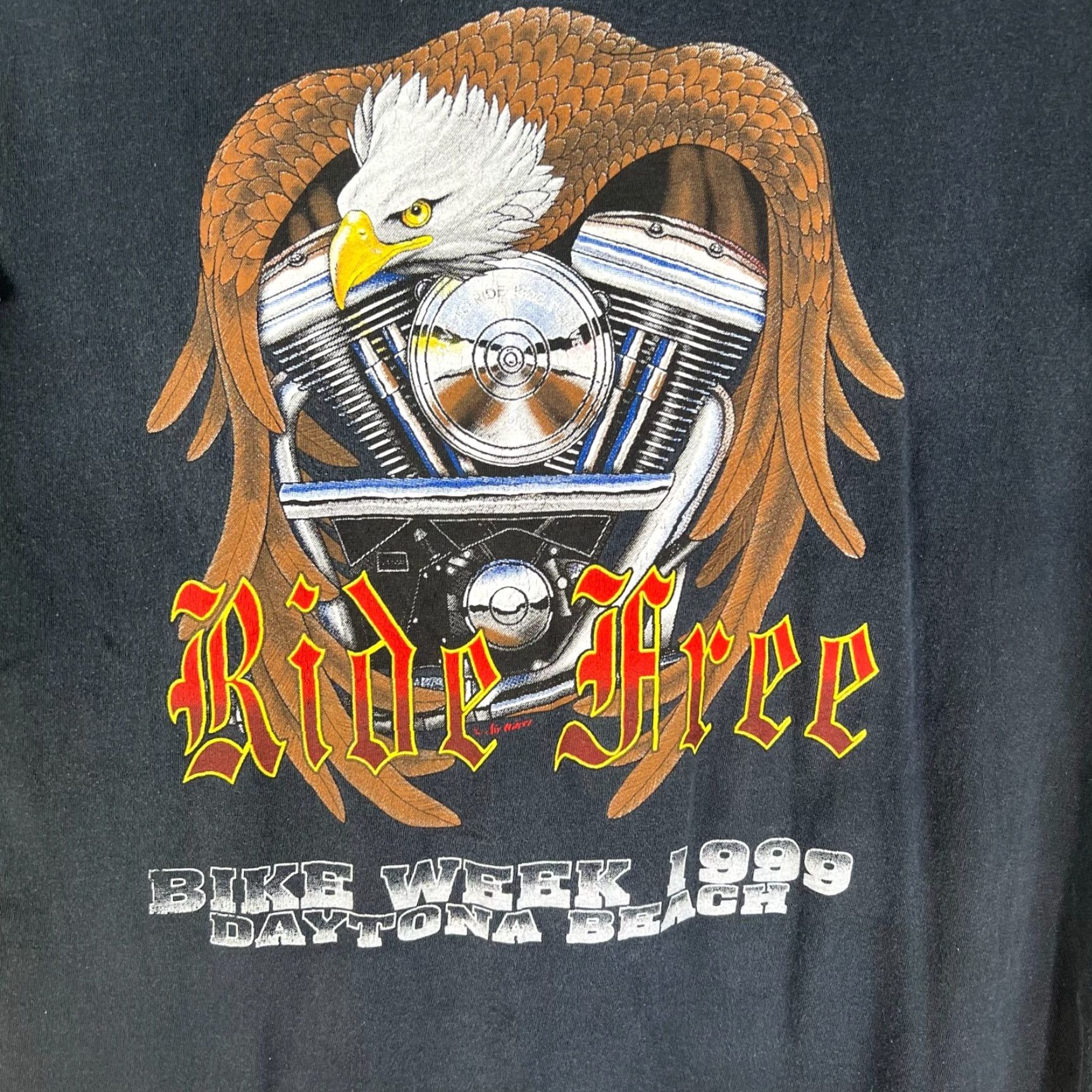 Vintage Vintage 1999 Action Bike Week Daytona T-Shirt Mens Size L Black Short Sleeve Cotton Logo Biker 90s Size US L / EU 52-54 / 3 - 2 Thumbnail