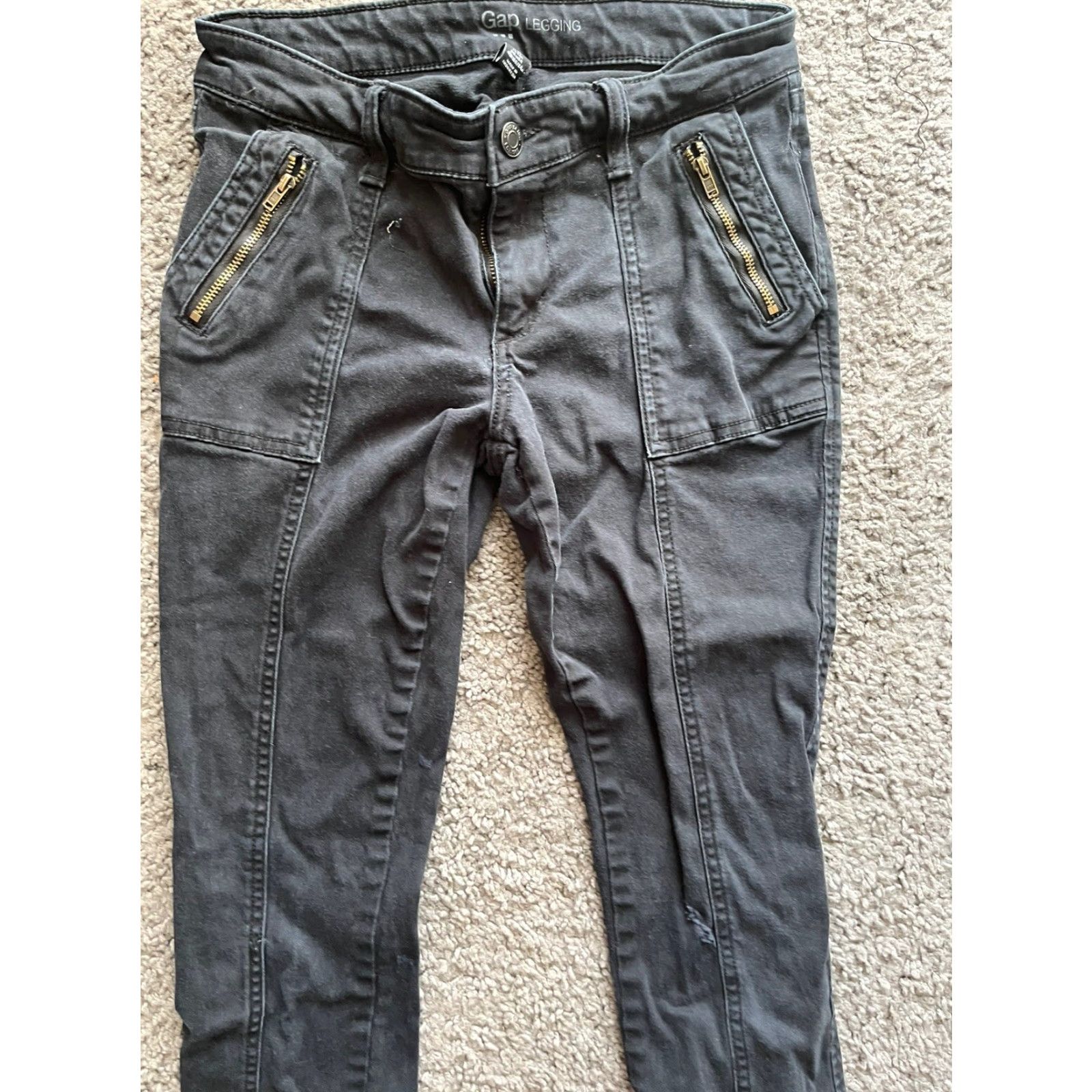 Gap Gap Skinny Pants Womens 0 Black Cotton Blend Stretch Pockets Slim Regular Jeans Legging Style Stars Canvas Pattern Solid Vintage No Size 25" / US 0 / IT 36 - 2 Thumbnail