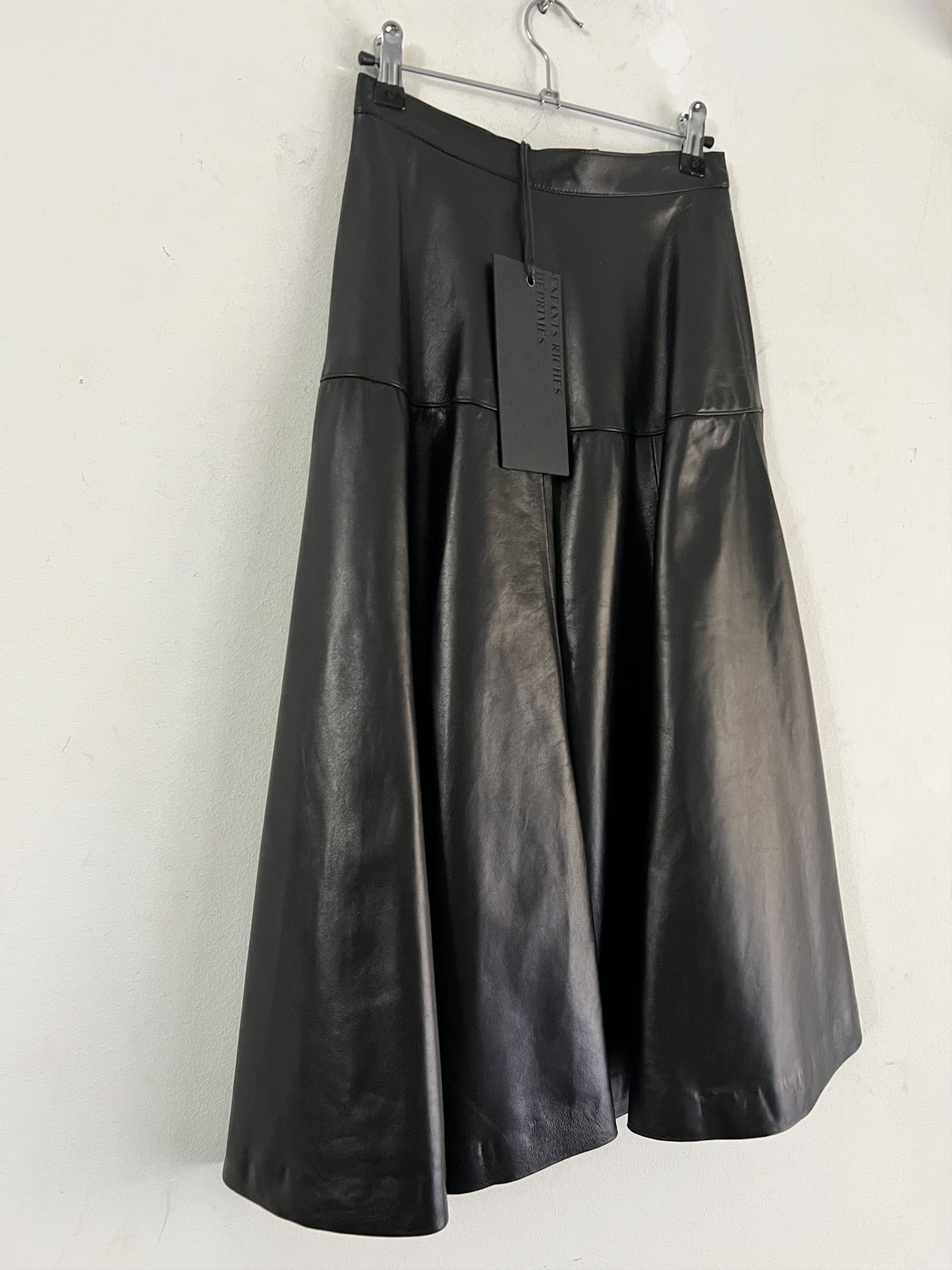 Enfants Riches Deprimes Runway SS/'22 Lamb Leather Flared Skirt Size 26" / US 2 / IT 38 - 4 Thumbnail