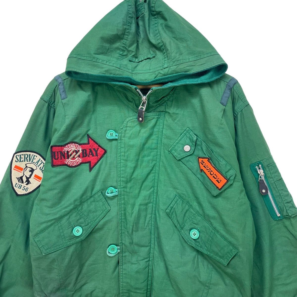 Japanese Brand Japanese Brand Union Bay Bomber Hooded Jacket Size US M / EU 48-50 / 2 - 3 Thumbnail