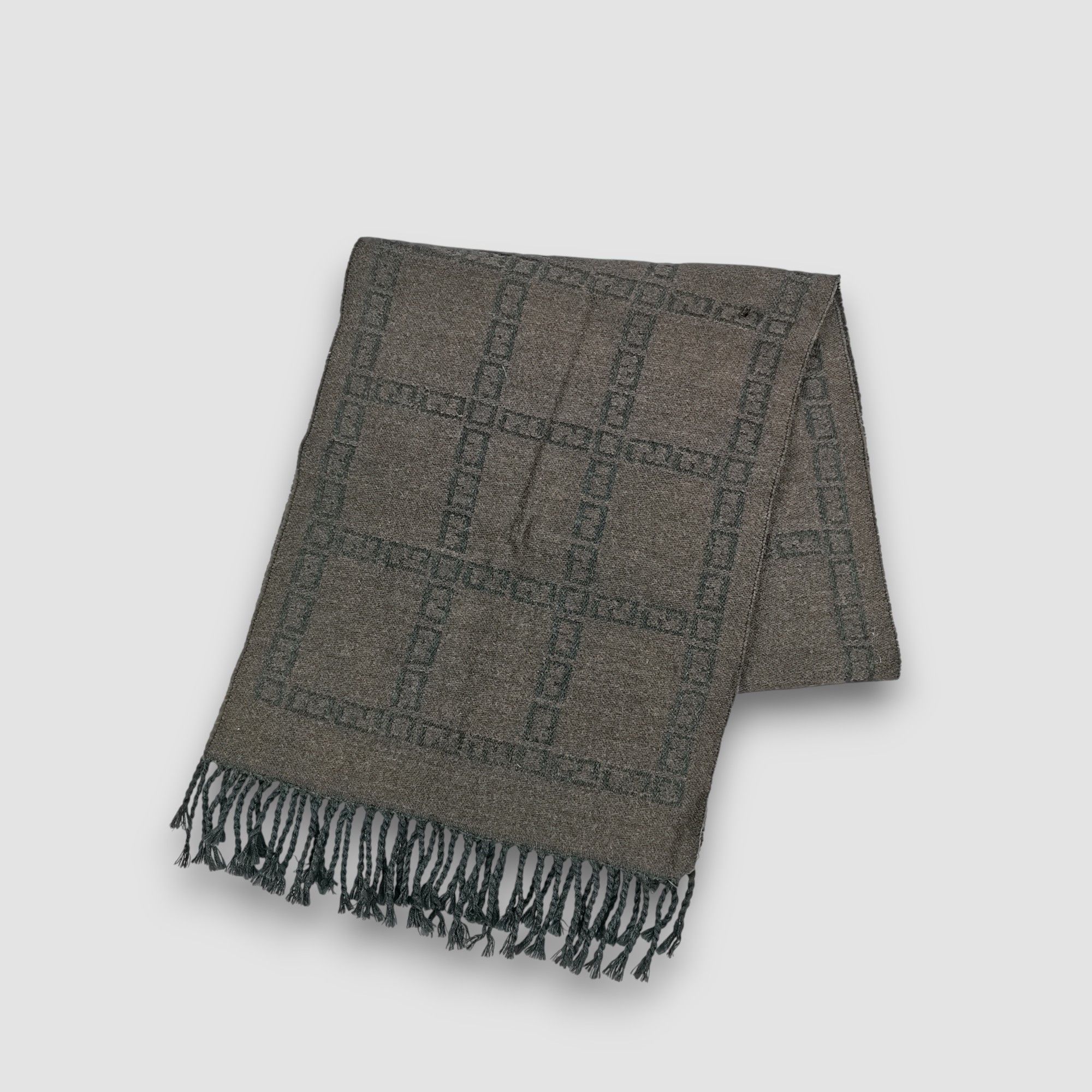 Japanese Brand Vintage FENDI Scarf Fendi Zucca FF Monogram Wool Scarves Size ONE SIZE - 1 Thumbnail